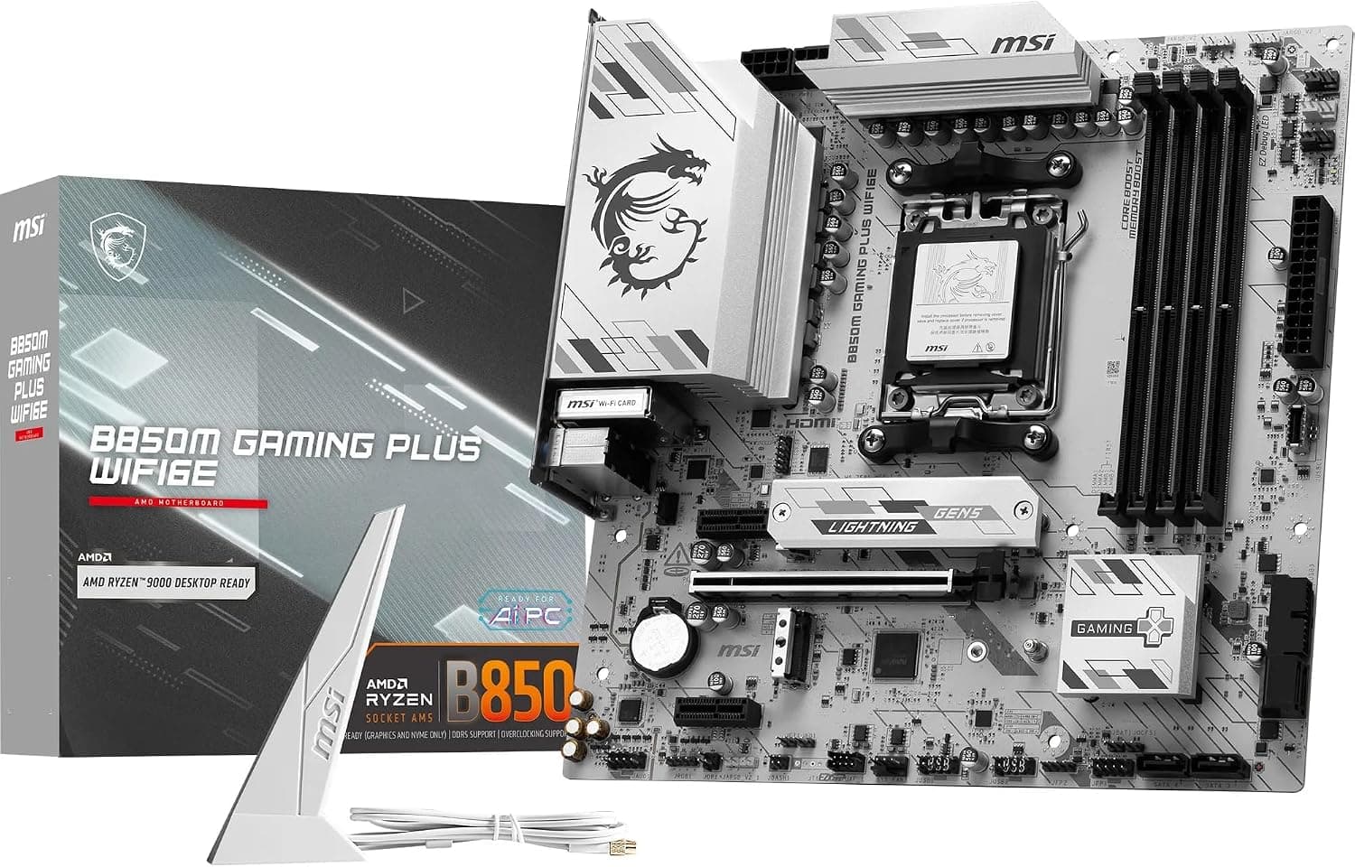 MSI B850M Gaming Plus WiFi 6E, Anakart, mATX, AM5 Soket, DDR5 8200MHz OC, HDMI DP, 2x M.2, 2.5G LAN