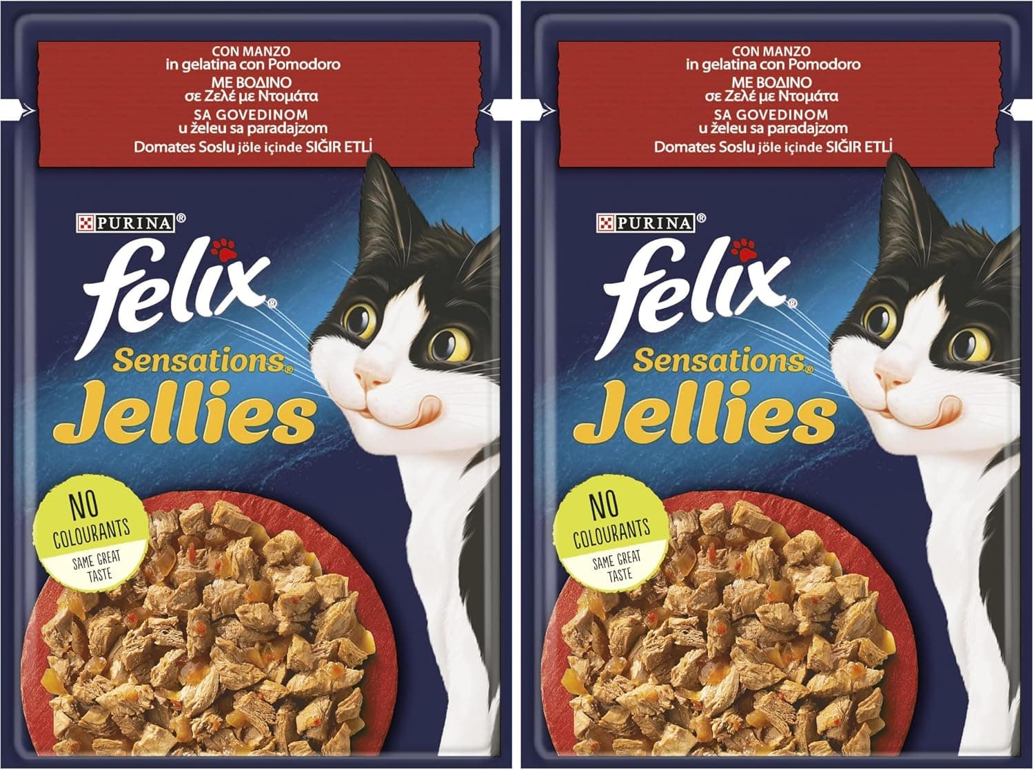 Felix Sensation Sığır & Domatesli Kedi Yaş Mama 85 Gr 2li paket