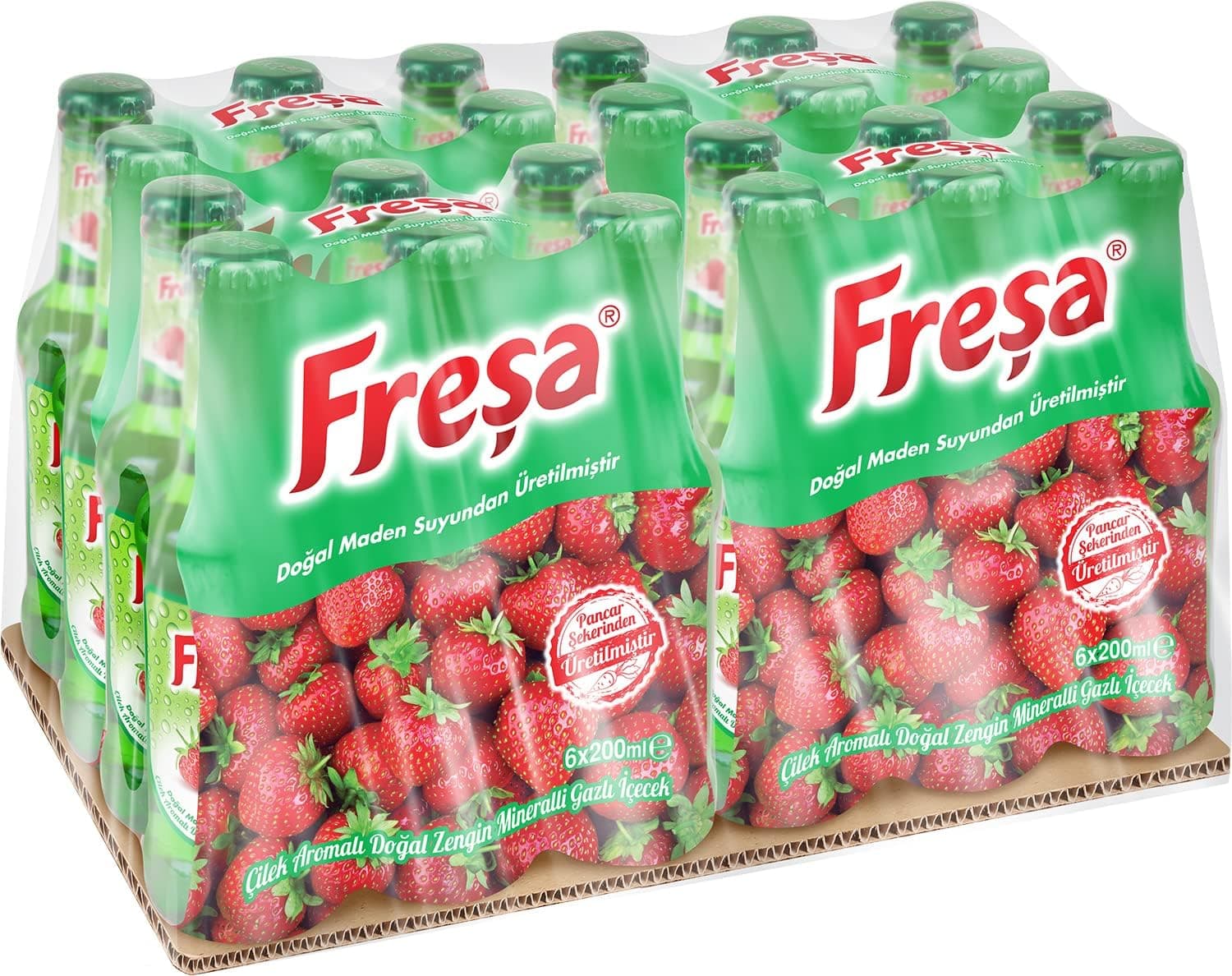 Freşa Çilek Aromalı Madensuyu 24lü (200 ml x 24 Adet)