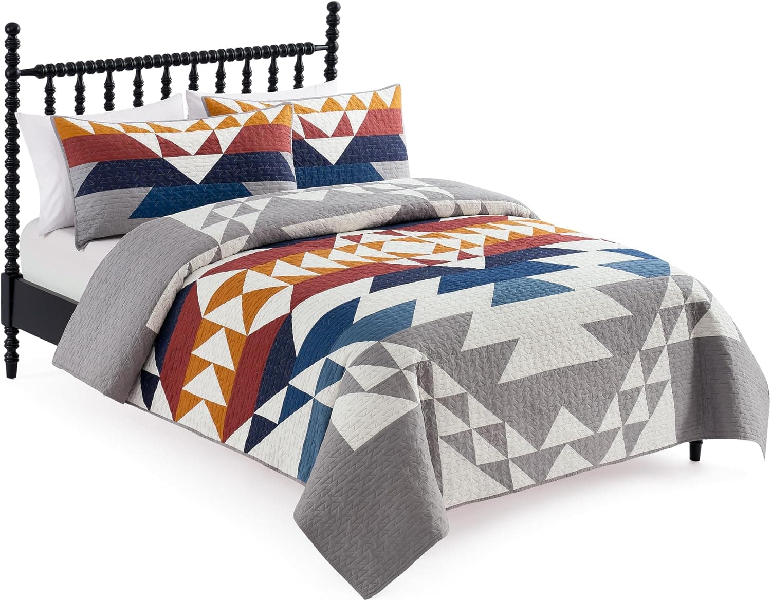 PENDLETON 29272 Explorer King-California Kral Yorgan Seti Yumuşak Pamuklu Yatak Örtüsü Rustik Ev Dekoru Yatak Örtüsü Lüks Örtü Seti Rahat Hafif Yorgan ve Yastık Kılıfı Seti, Kral, Gri