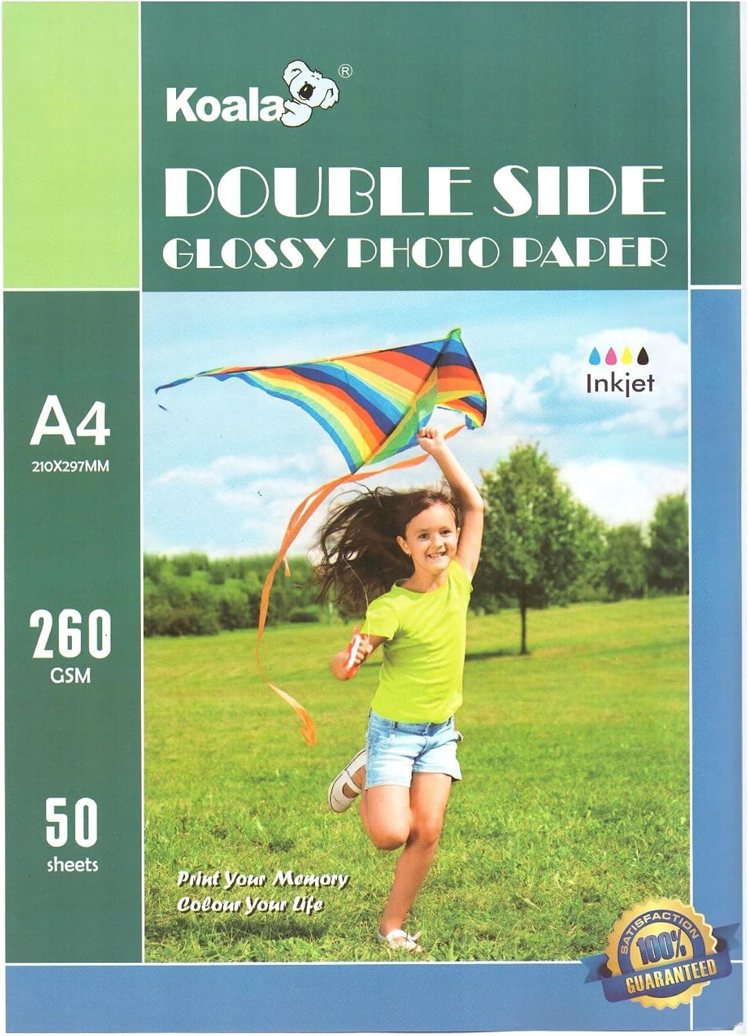 Canon Maxify GX3092 GI-46 ile uyumlu Premium Parlak Çift Taraflı double Side A4 Fotoğraf kağıdı 260 gr. 50 Adet