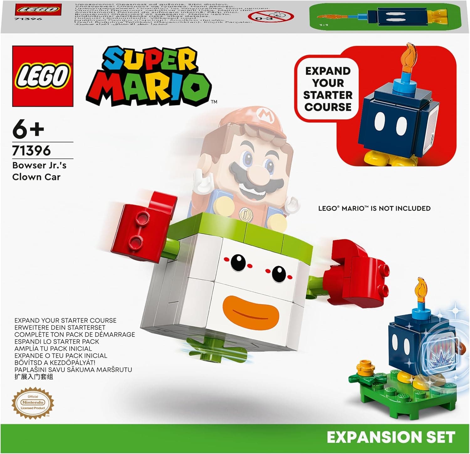 LEGO® Super Mario™ Bowser Jr. Clown Car Ek Macera Seti 71396-6 Yaş ve Üzeri Çocuklar için Koleksiyonluk Oyuncak Yapım Seti (84 Parça)