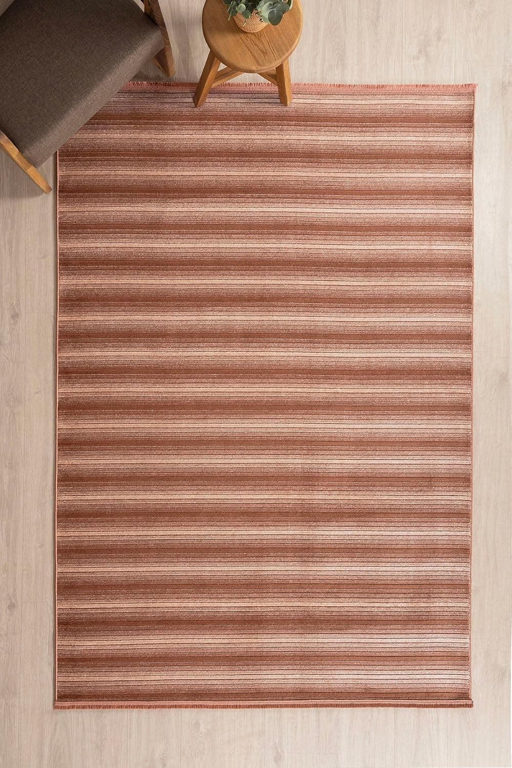 Koza Halı Stripe Terra Kilim Kaymaz Taban Salon Oturma Odası Antre Halısı 33012a, 200 x 290
