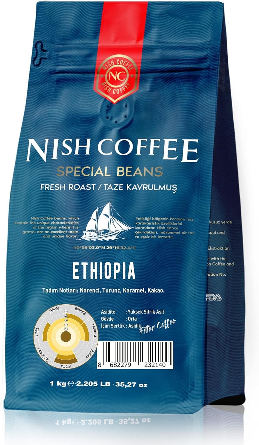 Nish Filtre Kahve Etiyopya 1 Kg - Öğütülmüş