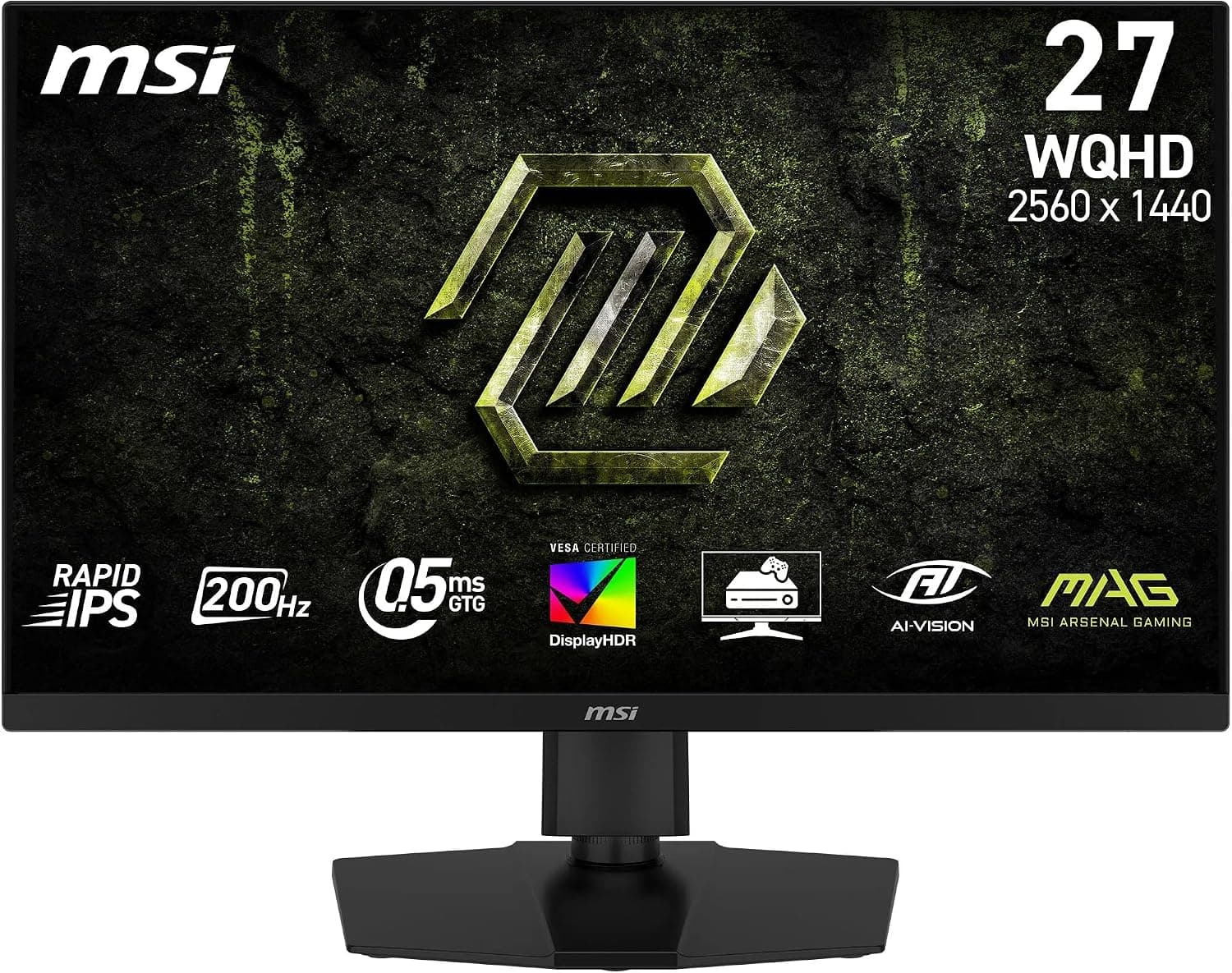 MSI 27" MAG 274QPF E20, Gaming Monitör, WQHD, 16:9, Flat, Rapid IPS, 200Hz, 0.5ms (Min.), FreeSync Premium, Pivot