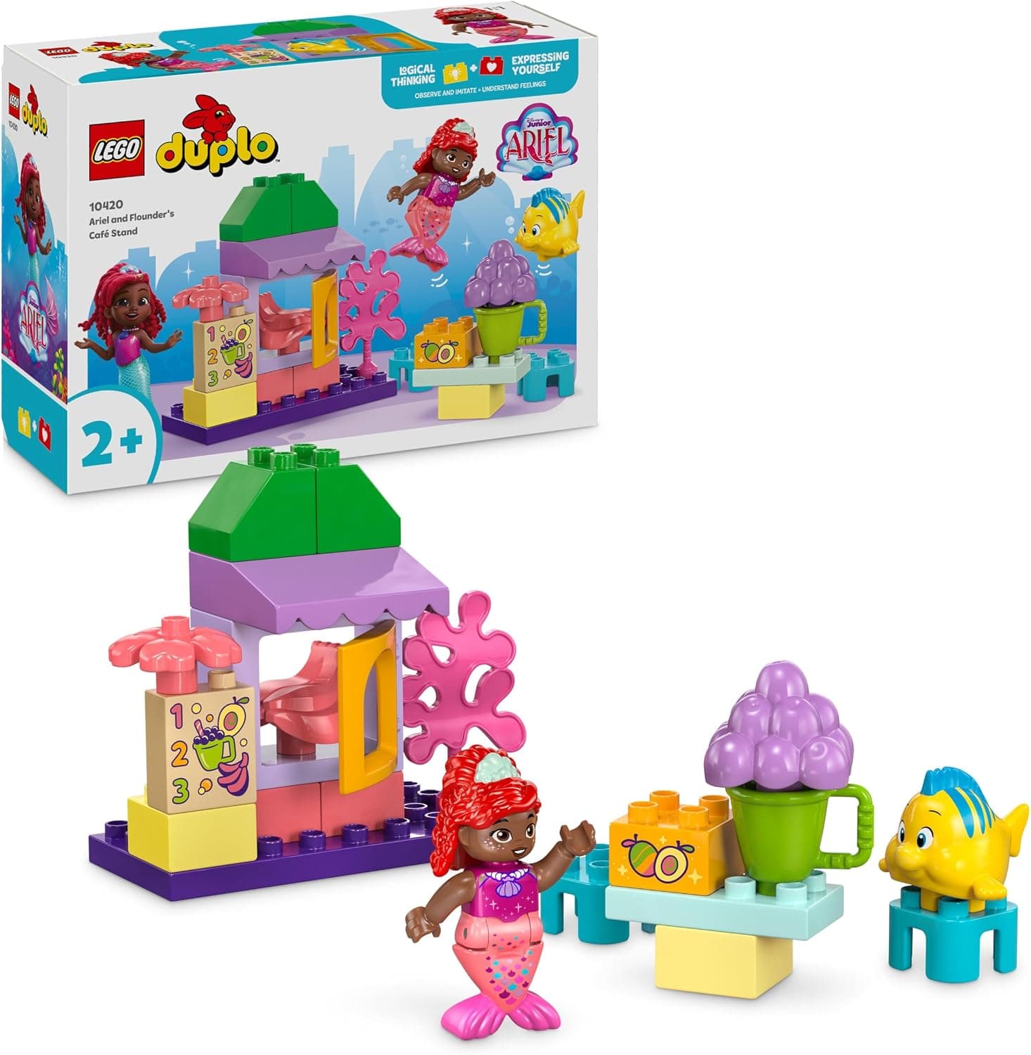 LEGO DUPLO Disney Ariel ve Flounder’ın Kafe Standı 10420-2 Yaş ve Üzeri Çocuklar İçin Küçük Deniz Kızı İçeren Eğitici Oyuncak Yapım Seti (22 Parça)