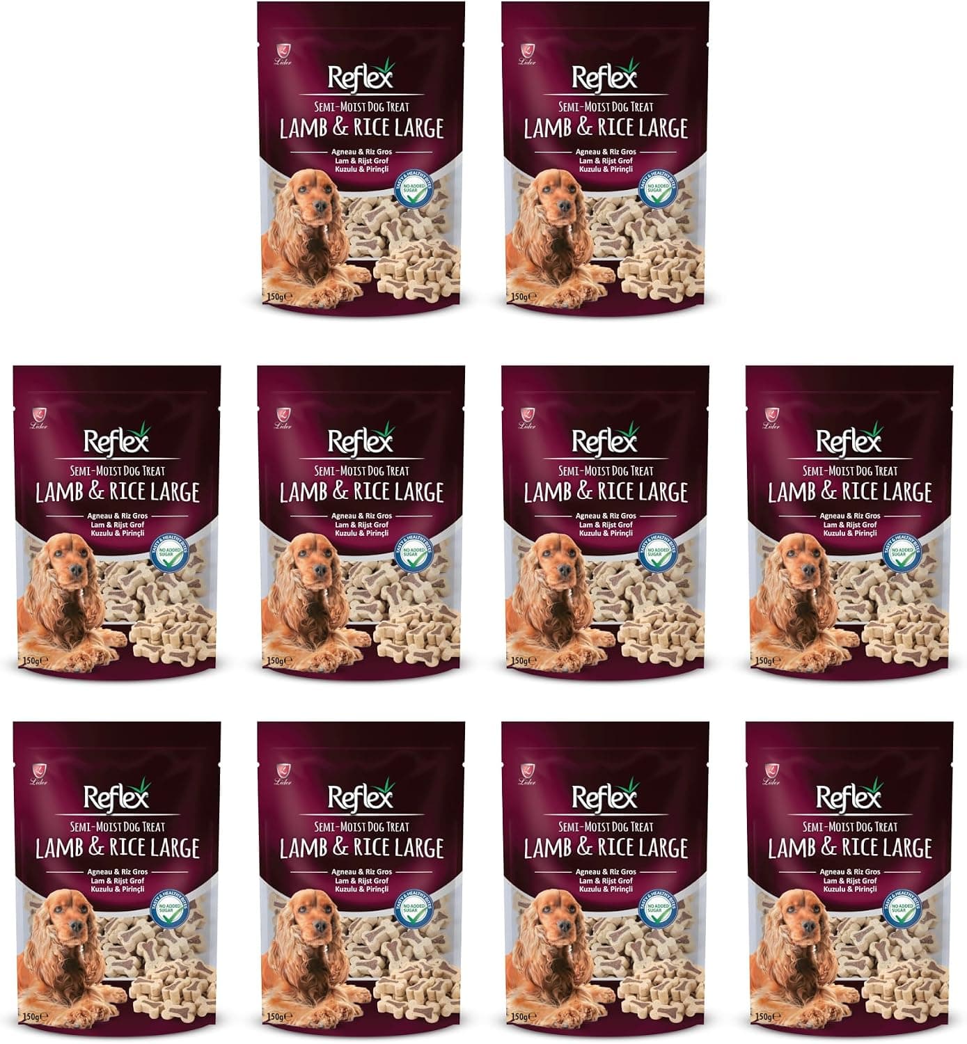 Reflex Kuzulu ve Pirinçli Yarı Yumuşak Köpek Ödül Maması 150 gr x 10 Adet