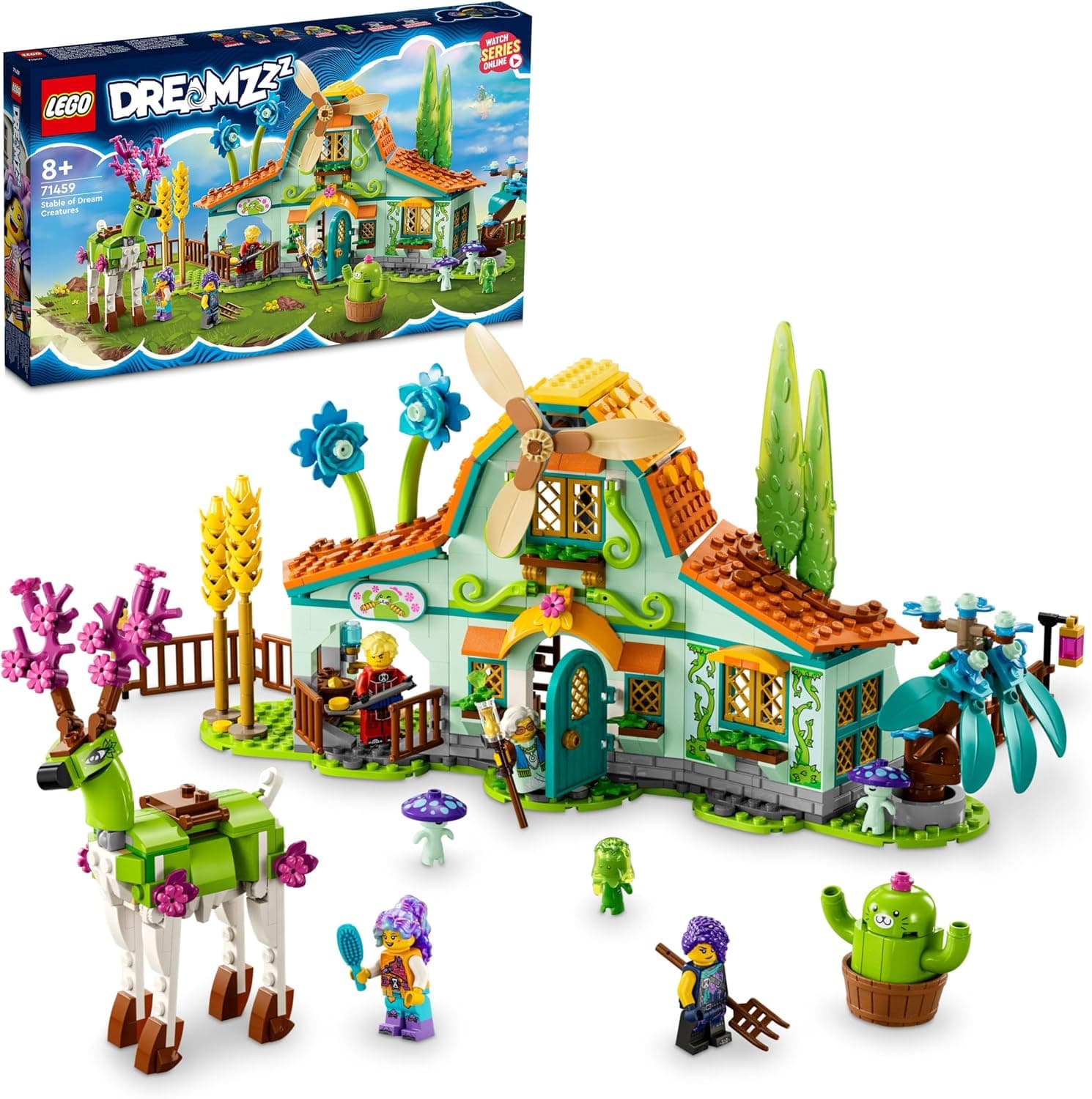 LEGO® DREAMZzz™ Düş Yaratıklarının Ahırı 71459-8 Yaş ve Üzeri Macera Sever Çocukların 2 Farklı Şekilde İnşa Edilebileceği Bir Geyik İçeren Yaratıcı Oyuncak Yapım Seti (681 Parça)