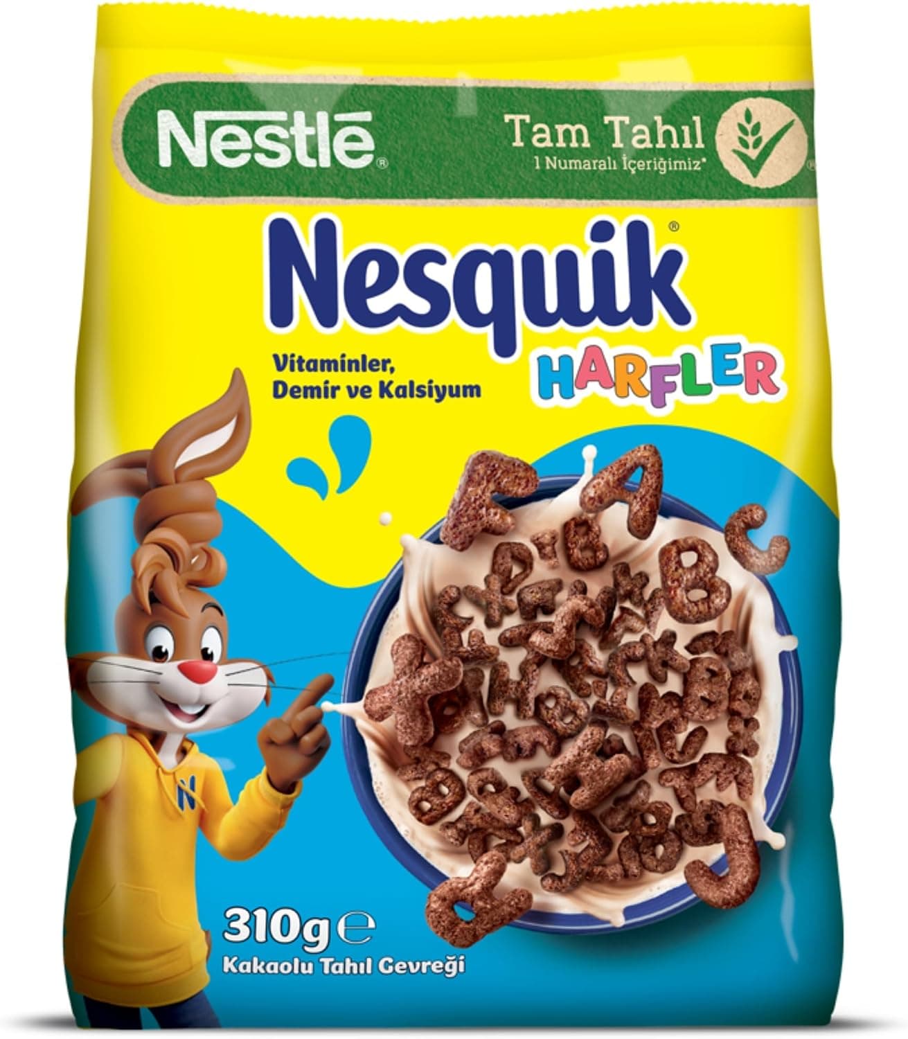 Nesquik Nestlé Harfler Kakaolu Buğday ve Mısır Gevreği 310 g