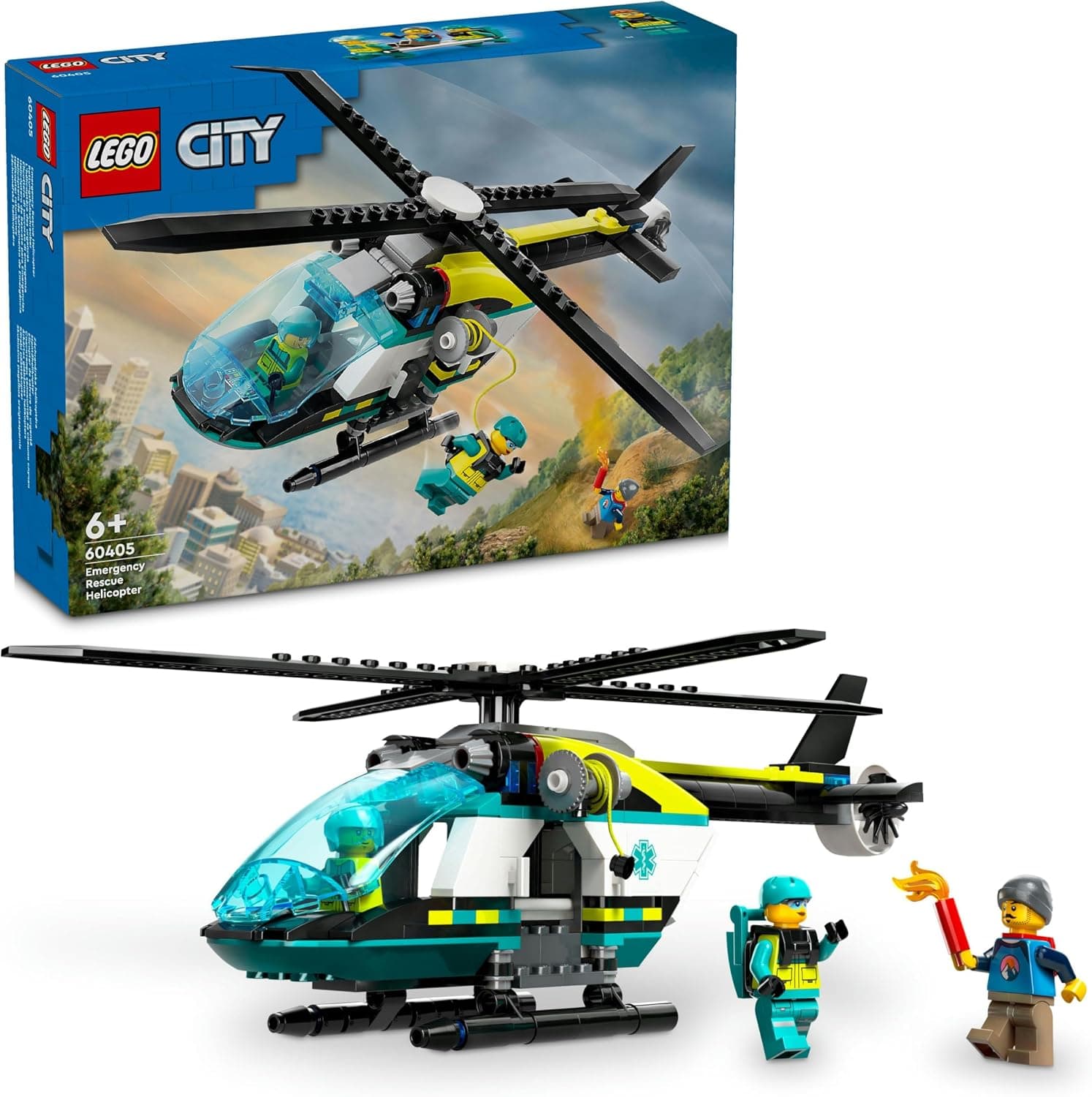 LEGO City Acil Kurtarma Helikopteri 60405-6 Yaş ve Üzeri Çocuklar için Helikopter İçeren Yaratıcı Oyuncak Yapım Seti (226 Parça)