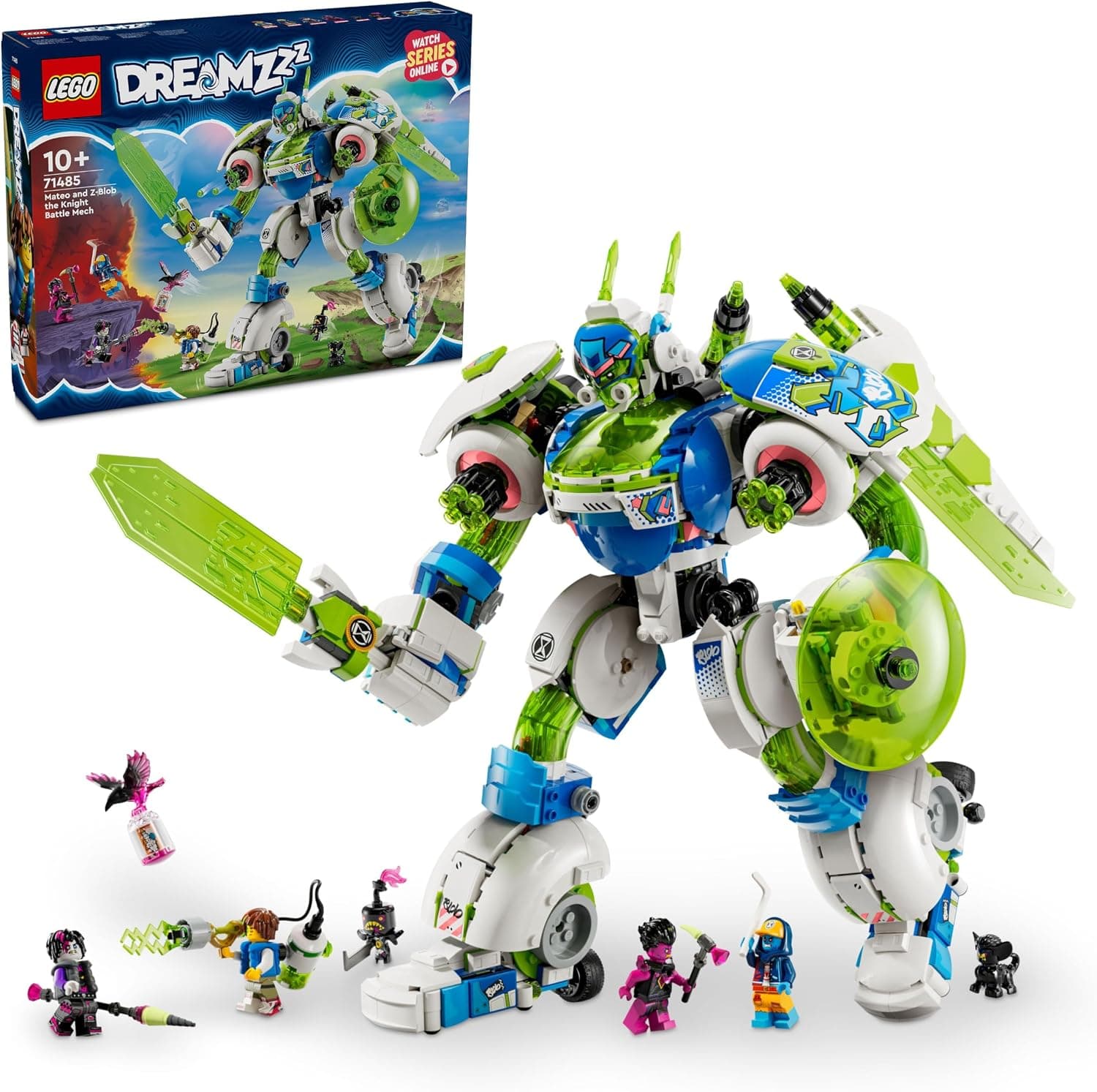 LEGO DREAMZzz Mateo ve Şövalye Z-Blob Savaş Robotu 71485 – 10 Yaş ve Üzeri Kız ve Erkek Çocuklar İçin 4 Minifigür İçeren Yaratıcı Oyuncak Yapım Seti, Çocuklar için Doğum Günü Hediyesi (1333 Parça)