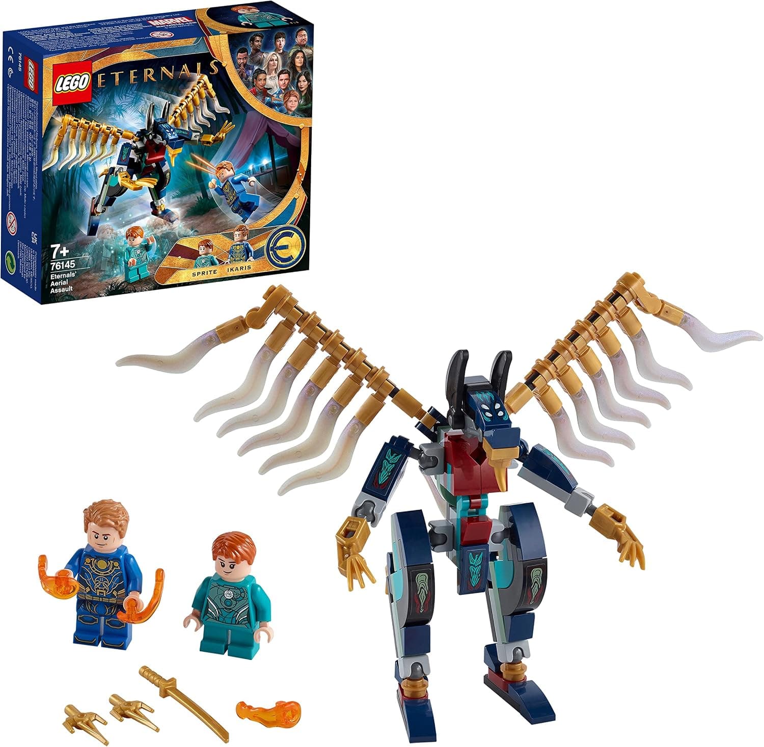 LEGO Marvel Eternals Hava Saldırısı 76145 - Süper Kahraman Seven Çocuklar İçin Yaratıcı Oyuncak Yapım Seti (133 Parça)