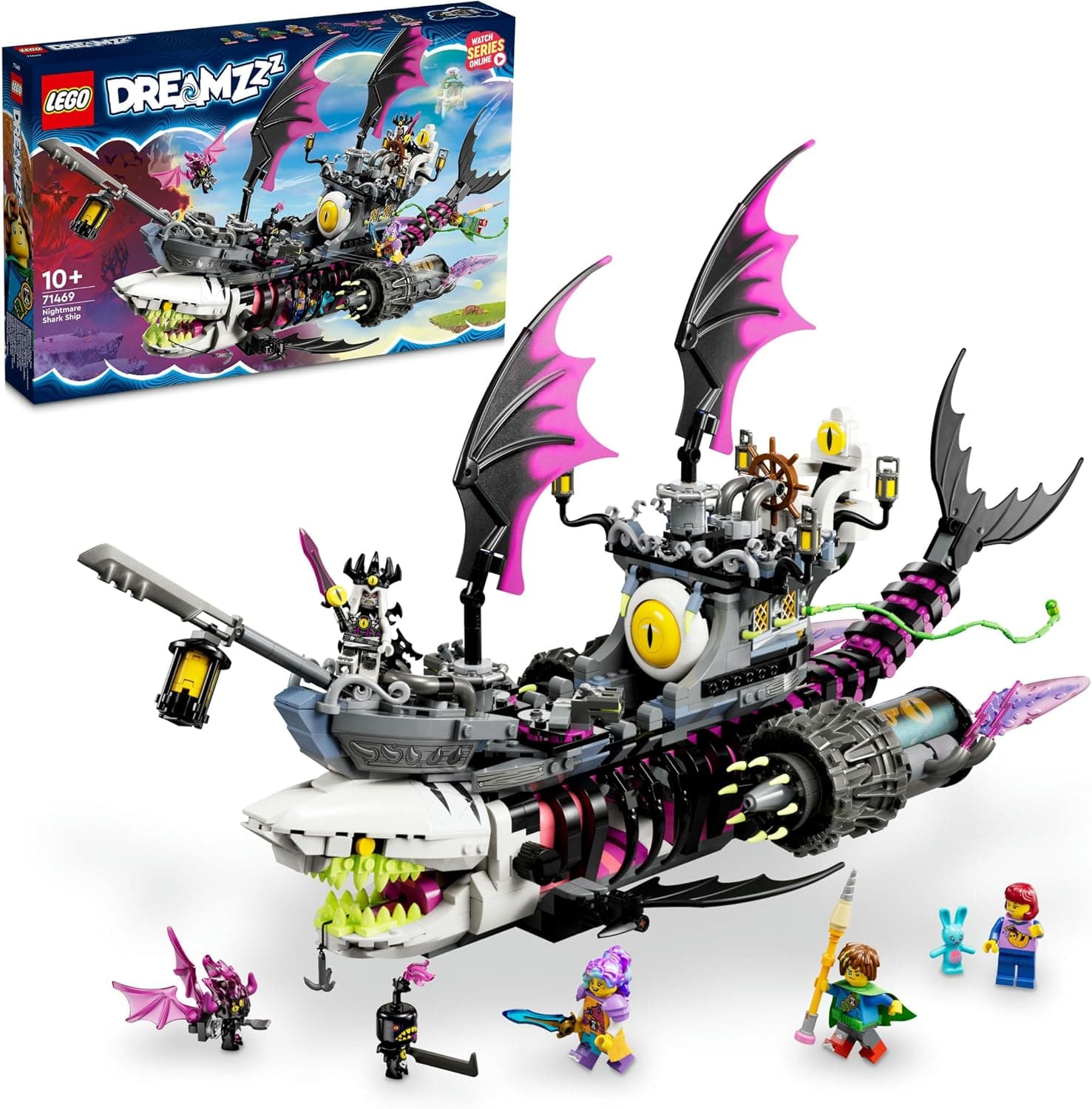 LEGO® DREAMZzz™ Kabus Köpek Balığı Gemisi 71469-10 Yaş ve Üzeri Macera Sever Çocukların 2 Farklı Şekilde İnşa Edebileceği Yaratıcı Oyuncak Yapım Seti (1389 Parça)