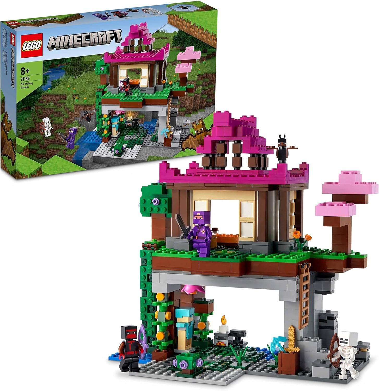 LEGO® Minecraft® Eğitim Alanı 21183 – Macera Oyunlarını Seven Çocuklar İçin Minecraft Evi Dojosu ve Mağara Oyuncağı İçeren Yaratıcı Oyuncak Yapım Seti (537 Parça)