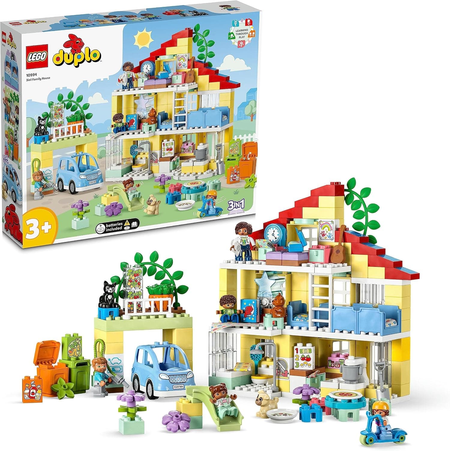 LEGO® DUPLO® Kasabası 3’ü 1 Arada Aile Evi 10994 Oyuncak Yapım Seti (218 Parça)