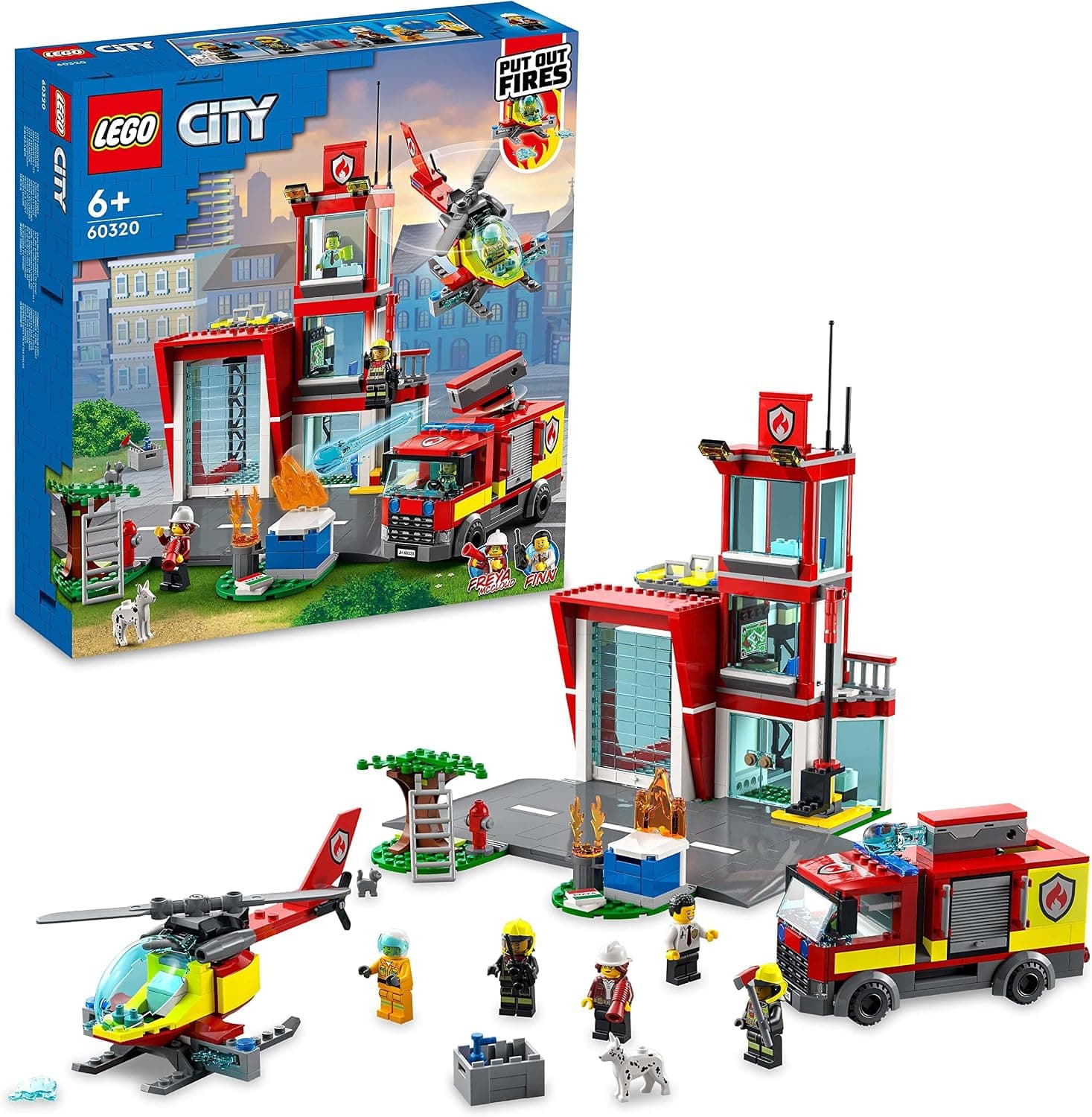 LEGO® City İtfaiye Merkezi 60320-6 Yaş ve Üzeri Çocuklar için 2 LEGO City Maceraları TV Dizisi Karakteri İçeren Oyuncak Yapım Seti (540 Parça)