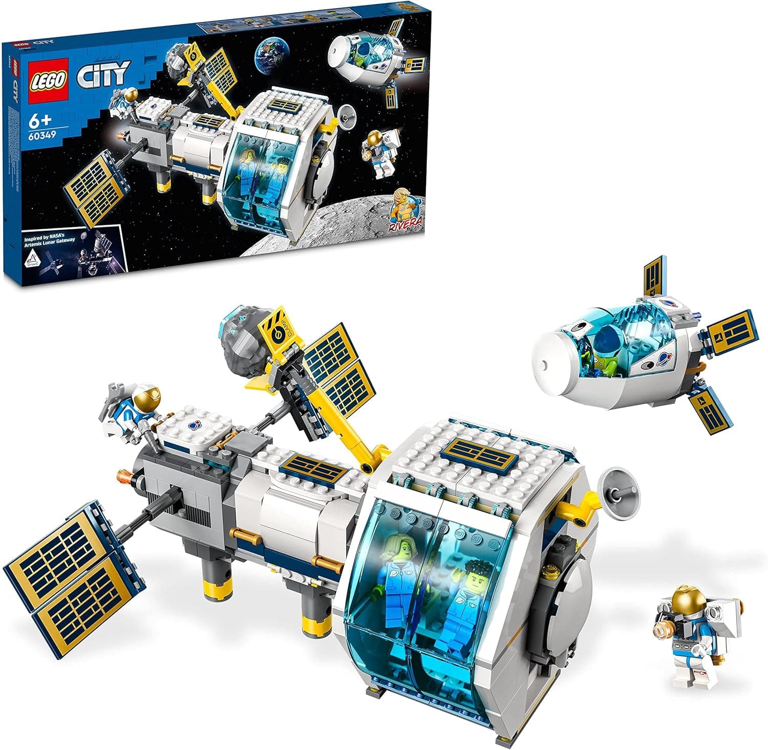 LEGO® City Ay Uzay İstasyonu 60349-6 Yaş ve Üzeri Çocuklar için 5 Astronot Minifigürlü Oyuncak Yapım Seti (500 Parça)