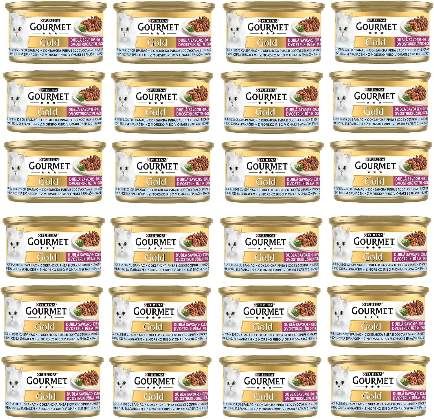 Gourmet Gold Çifte Lezzet Okyanus Balığı & Sebzeli Yaş Kedi Maması (24 x 85 gr)