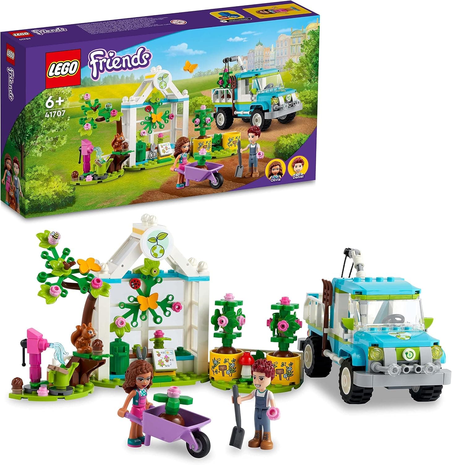 LEGO® Friends Ağaç Dikme Aracı 41707 – 6 Yaş ve Üzeri Çocuklar için Oyuncak Ağaçlar, Sera ve Kamyon İçeren Yaratıcı Oyuncak Yapım Seti (336 Parça)