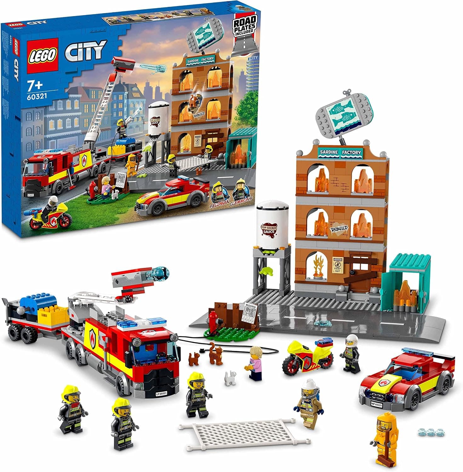 LEGO® City İtfaiye 60321-7 Yaş ve Üzeri için Çok Modelli, 2 LEGO City TV Karakteri İçeren Oyuncak Yapım Seti (766 Parça)