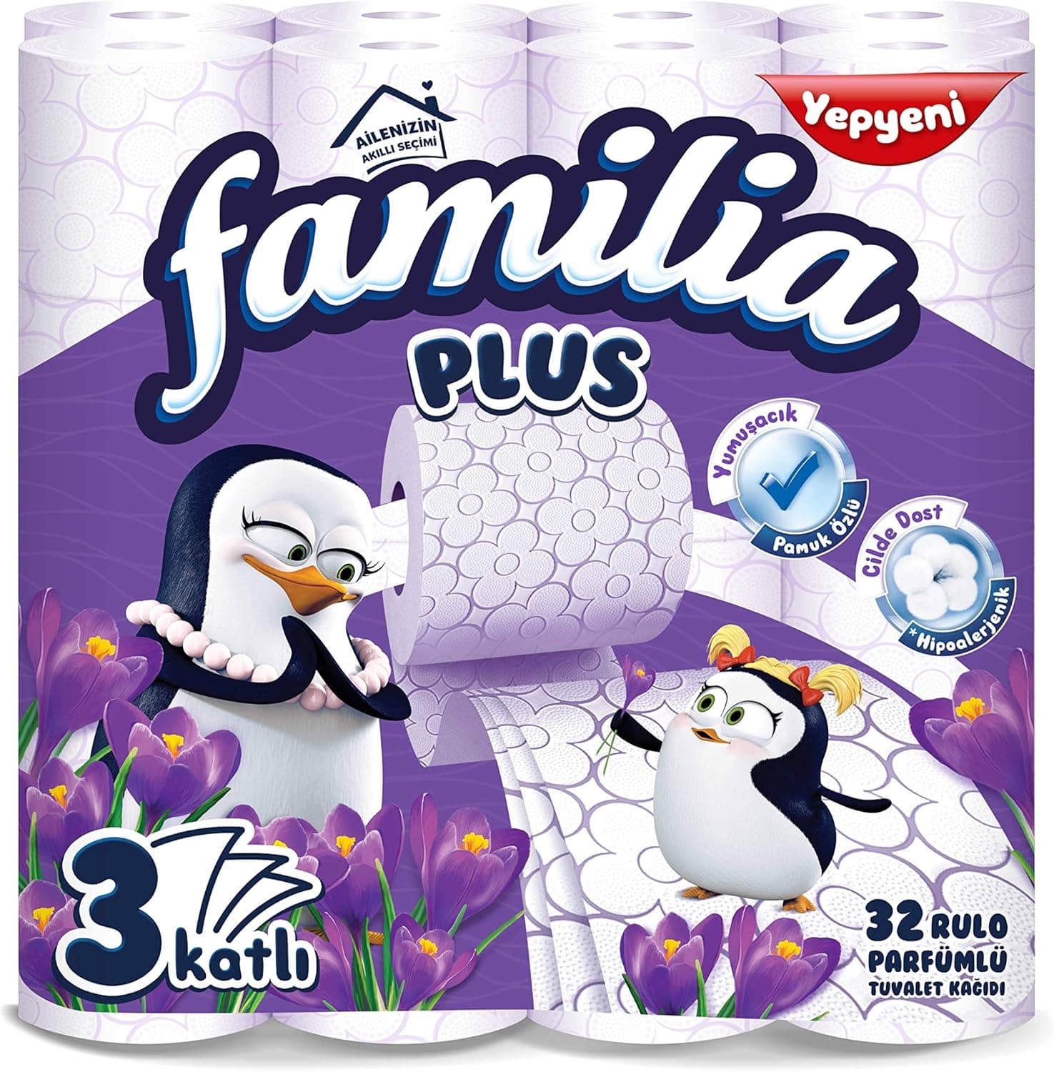 Familia Plus 3 Katlı Tuvalet Kağıdı Sihirli Çiçekler 32li 1 Paket