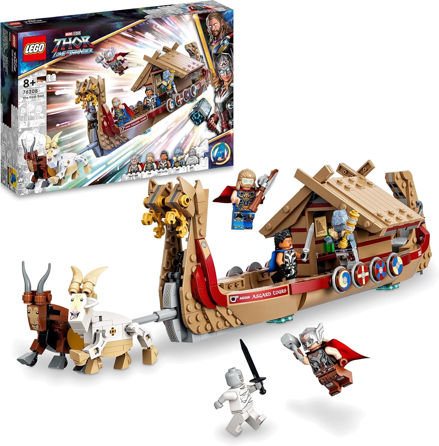 LEGO Marvel Keçi Teknesi 76208-8 Yaş ve Üzeri için 5 Minifigürlü Koleksiyonluk Oyuncak Yapım Seti (564 Parça)