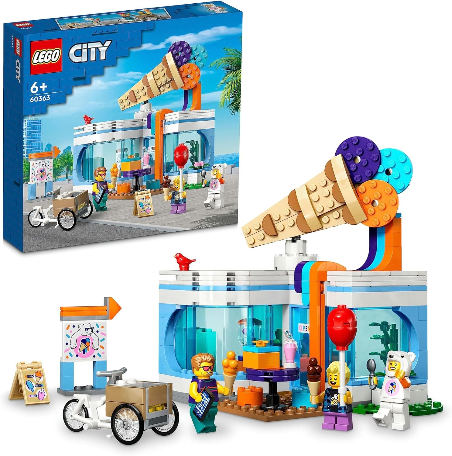 LEGO City Dondurma Dükkanı 60363 - 6 Yaş ve Üzeri Çocuklar İçin Yaratıcı Oyuncak Yapım Seti (296 Parça)