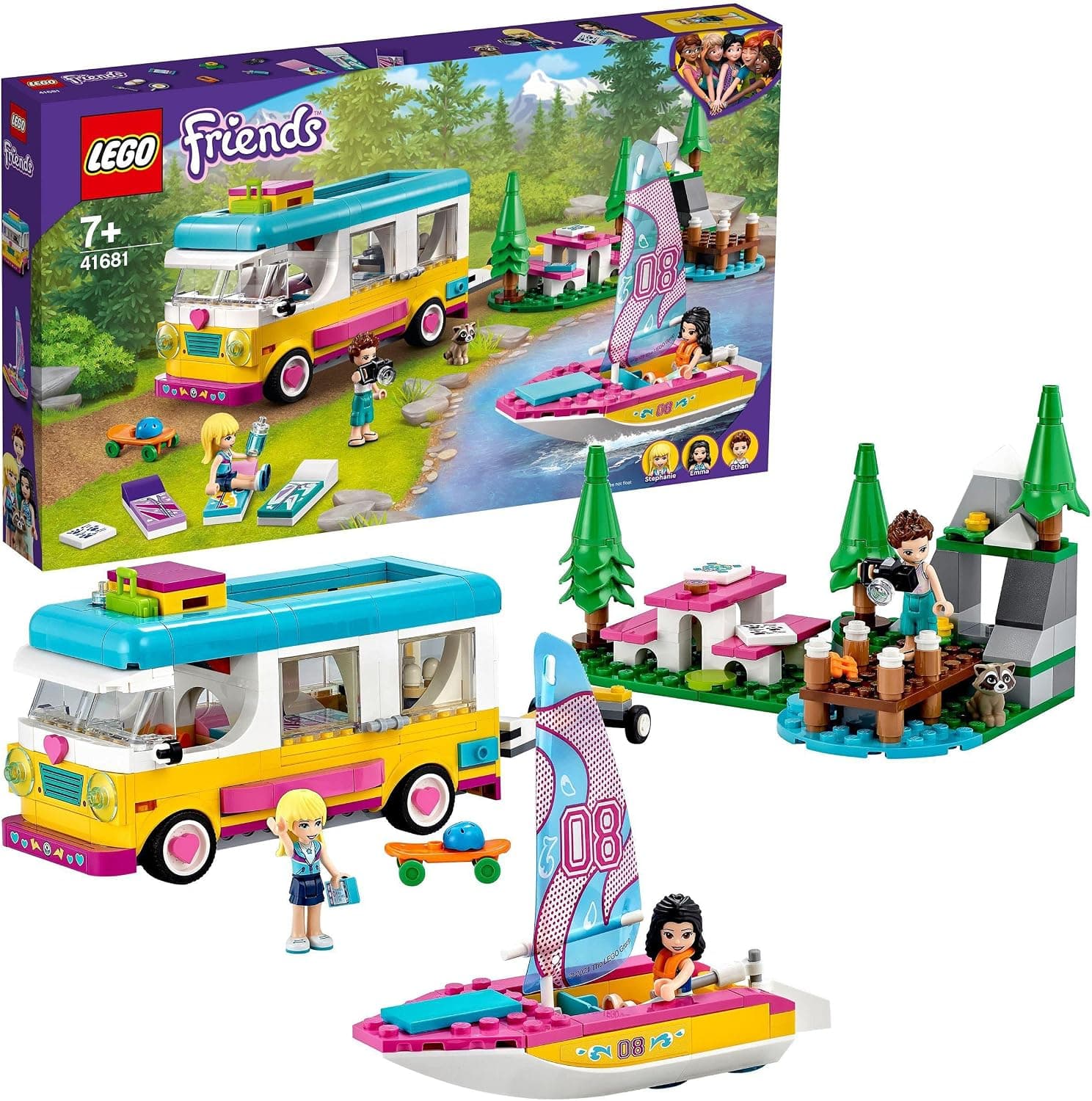 LEGO® Friends Orman Karavanı ve Teknesi 41681 - Yaratıcı Çocuklar için Orman Oyuncağı Yapım Seti (487 Parça)