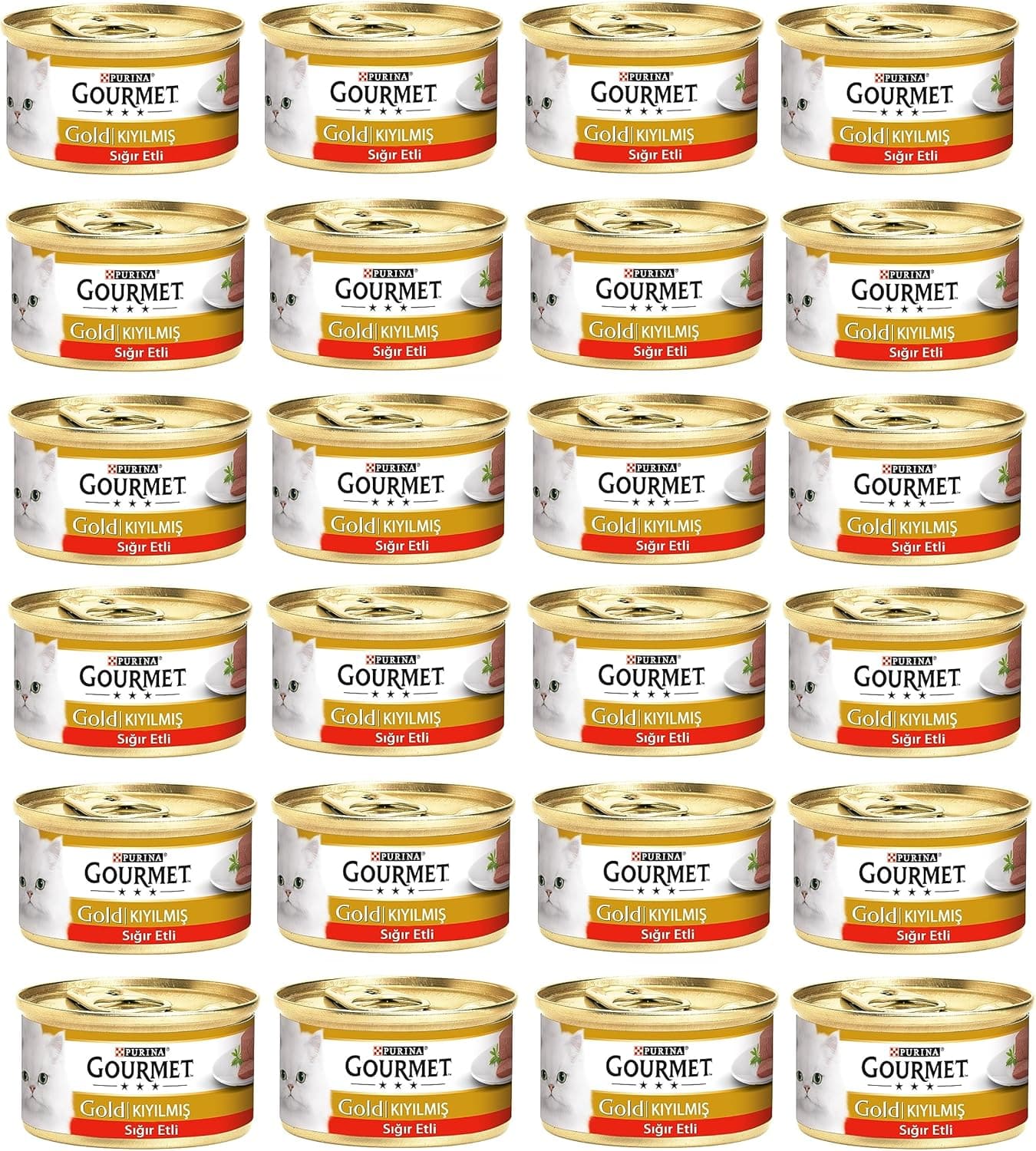 Gourmet Gold Kıyılmış Sığır Etli Yaş Kedi Maması (24 x 85 gr)