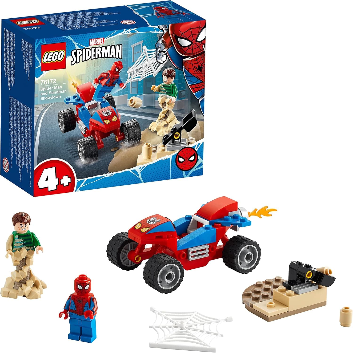 LEGO Marvel Örümcek Adam: Örümcek Adam ve Kum Adam Karşılaşması 76172 - Koleksiyonluk Oyuncak Yapım Seti (45 Parça)