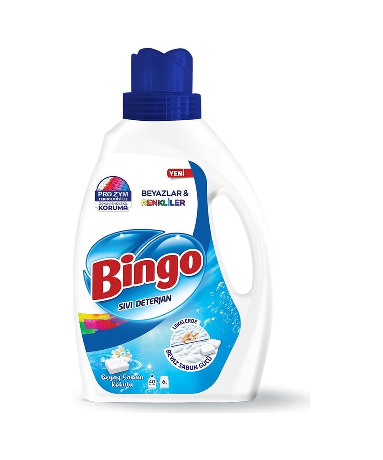Bingo Beyazlar ve Renkliler için Beyaz Sabun Kokulu Sıvı Çamaşır Deterjanı 2600 ML