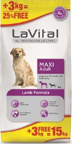 La Vital Kuzu Etli Büyük Irk Yetişkin Köpek Maması 12+3 KG