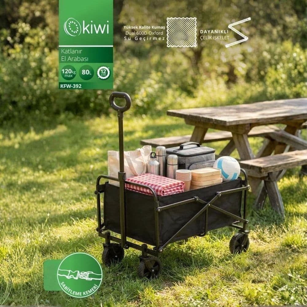 Kfw-392 Katlanır El Arabası 120 Kg Kapasite 80 L Hacim 360 Teker