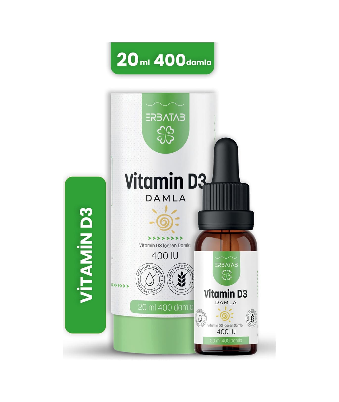 Erbatab Kids Vitamin D3 400 Iu Damla 20 ML