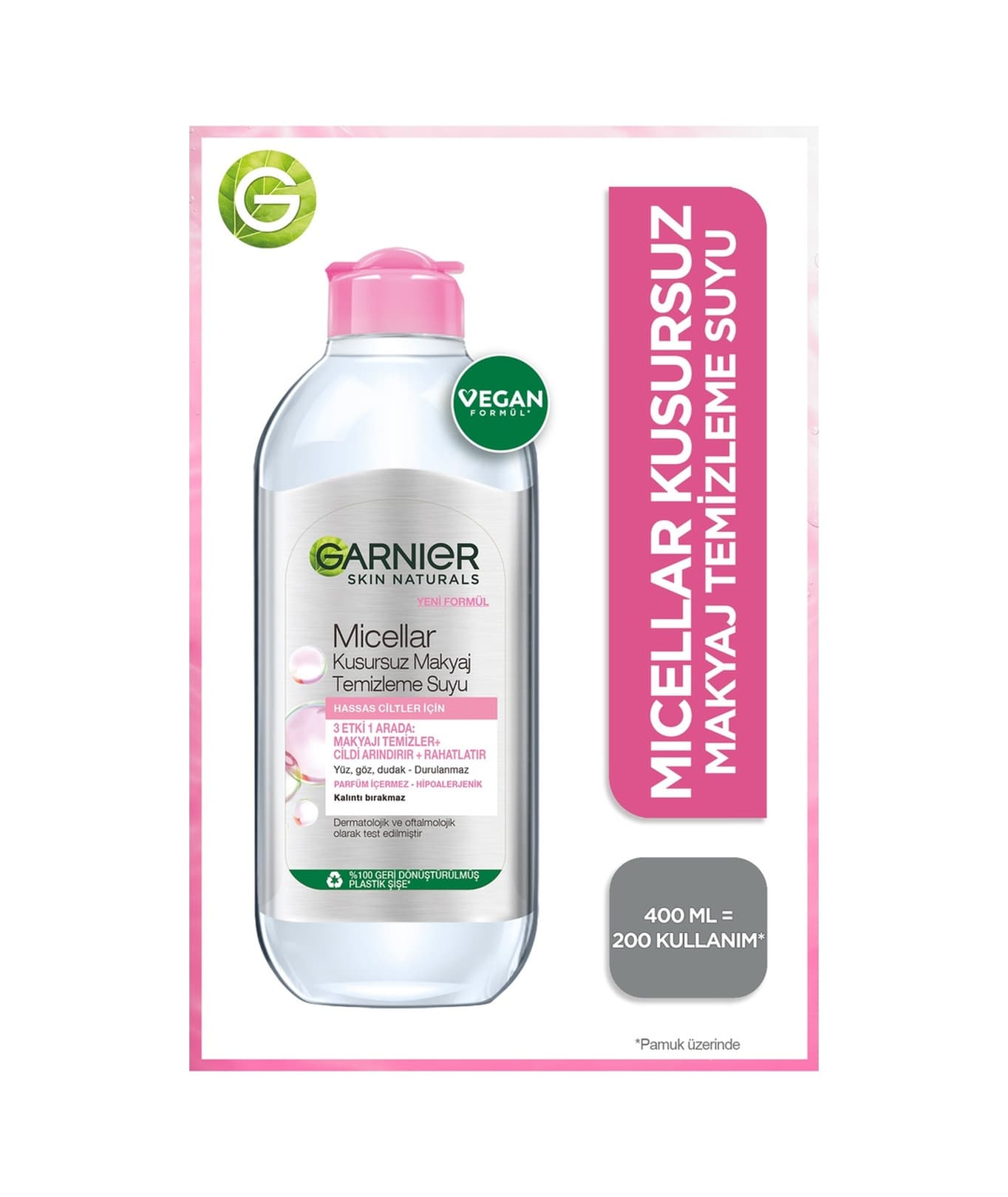 Garnier Micellar Hassas Ciltler Kusursuz Makyaj Temizleme Suyu 400 ML