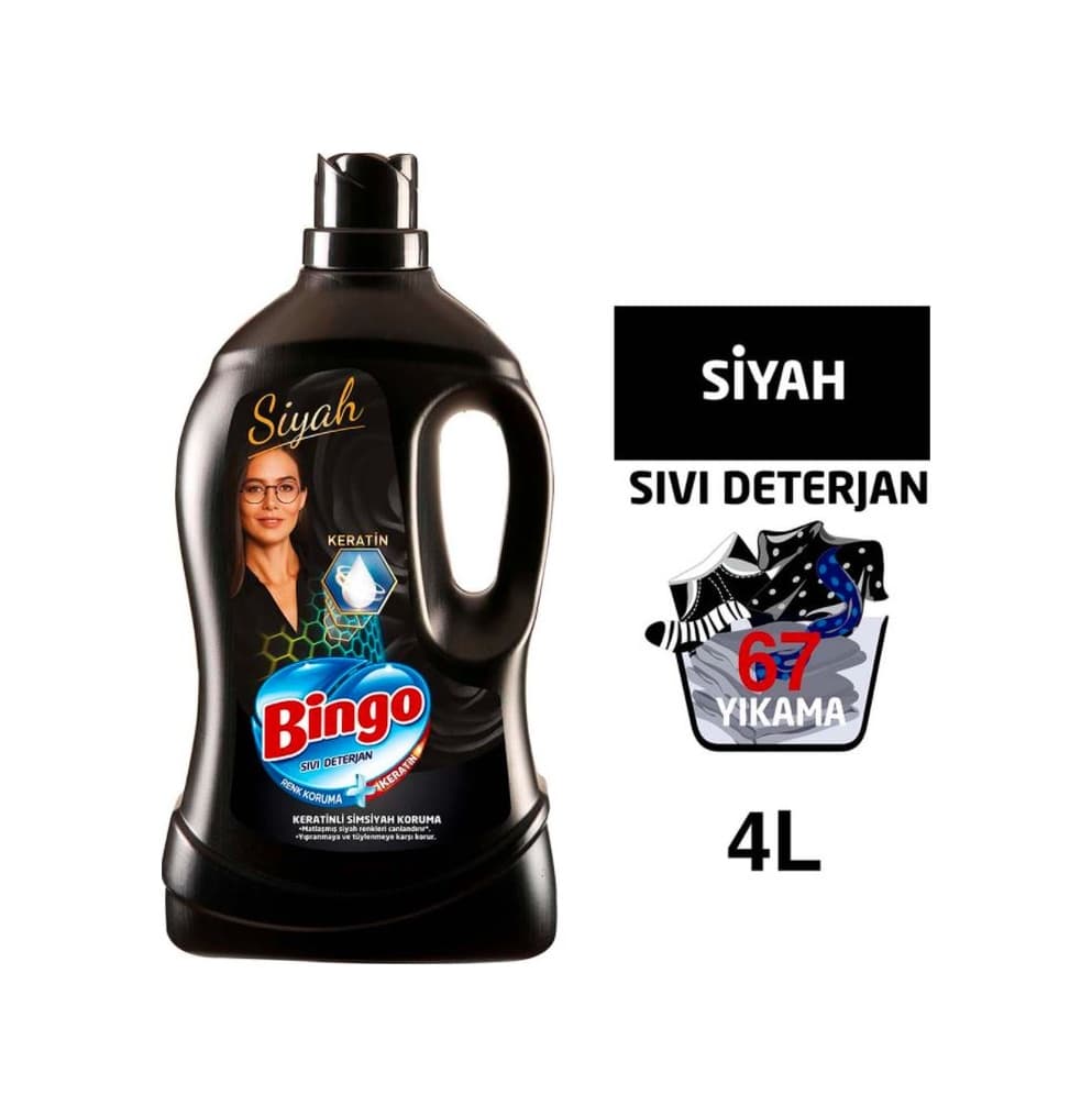 Bingo Siyahlar İçin Sıvı Çamaşır Deterjanı 67 Yıkama 4 L