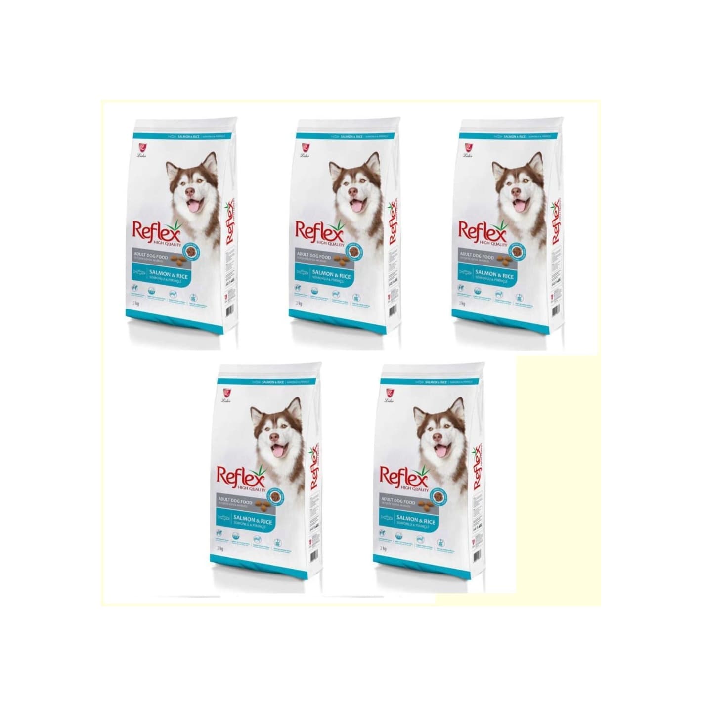 Reflex Somonlu ve Pirinçli Yetişkin Köpek Maması 5 x 3 KG