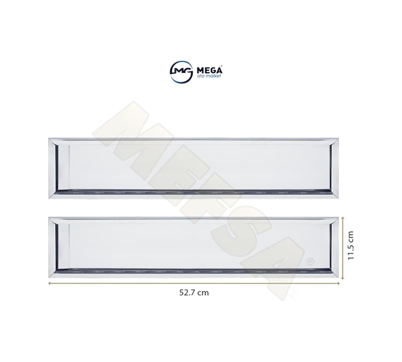 Paslanmaz Krom Metal Plakalık 52.7Cm X 11.5Cm 2 Adet 357558117