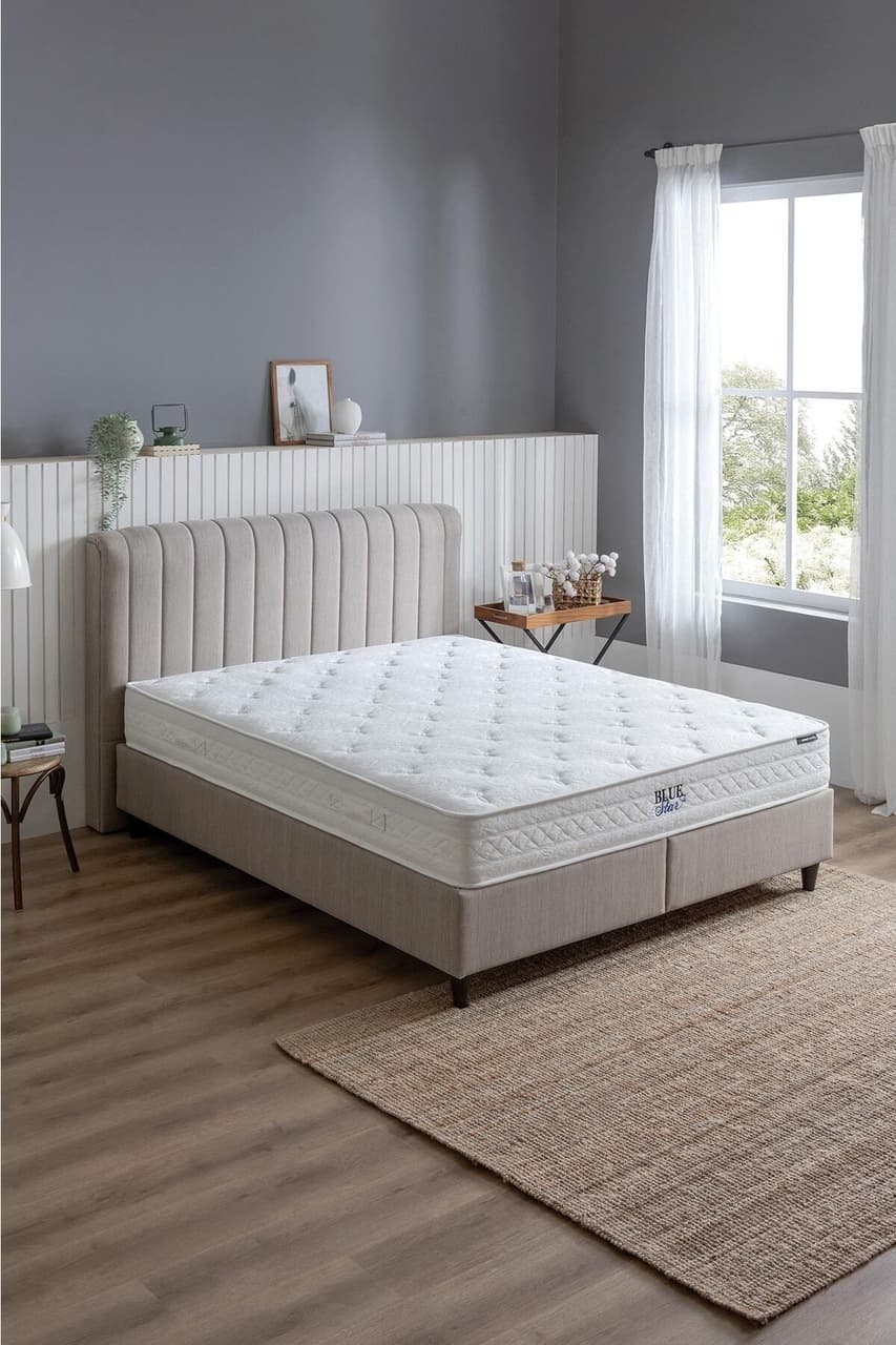 Yataş Bedding Blue Star Yatak, Lento Baza, Somni Başlık Çift Kişilik 3'lü Set 140x190 - Bej