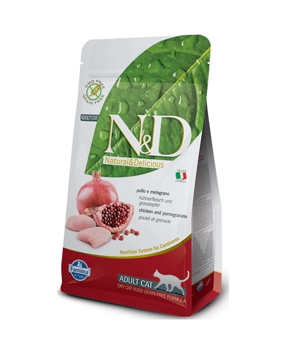 N&D Tahılsız Tavuklu ve Narlı Yetişkin Kedi Maması 1500 G