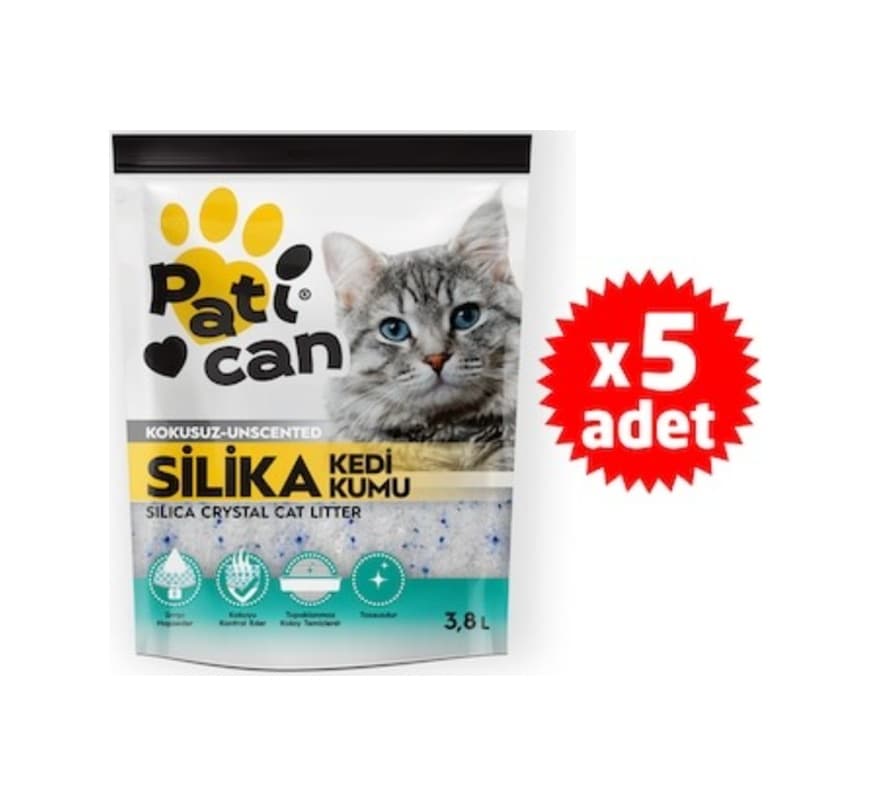 Patican Silika Kristal Kedi Kumu 5 x 3800 ML