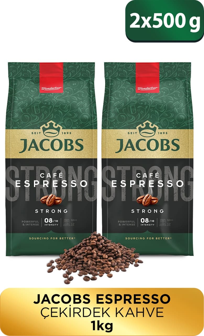 Jacobs Espresso Çekirdek Kahve 2 x 500 G
