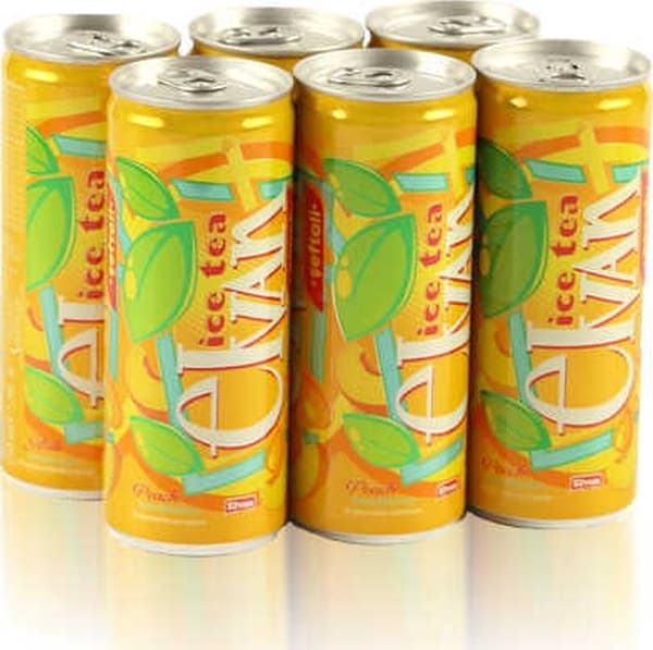 Elvan Ice Tea Teneke Kutu Şeftali Aromalı Soğuk Çay 6'lı Paket 250 Ml