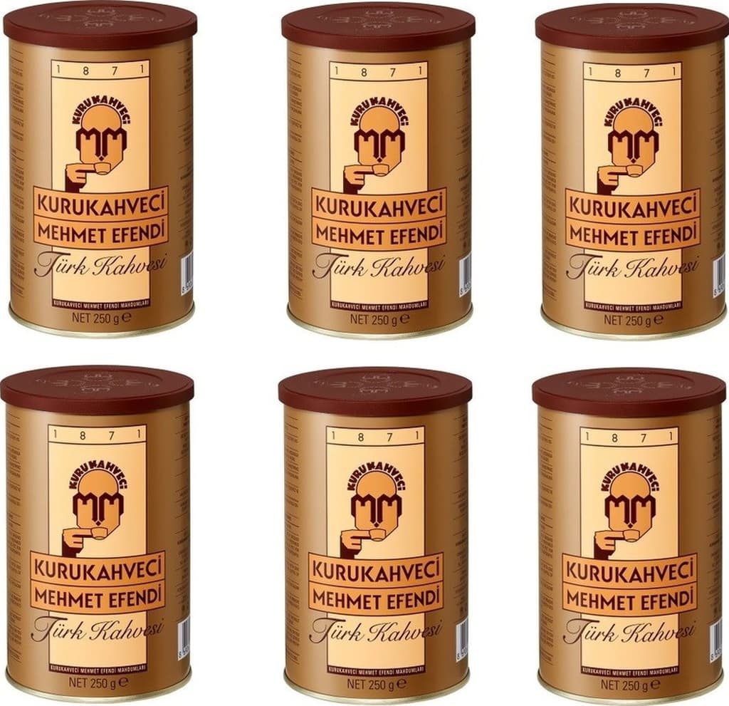 Kurukahveci Mehmet Efendi Türk Kahvesi Teneke 6 x 250 G