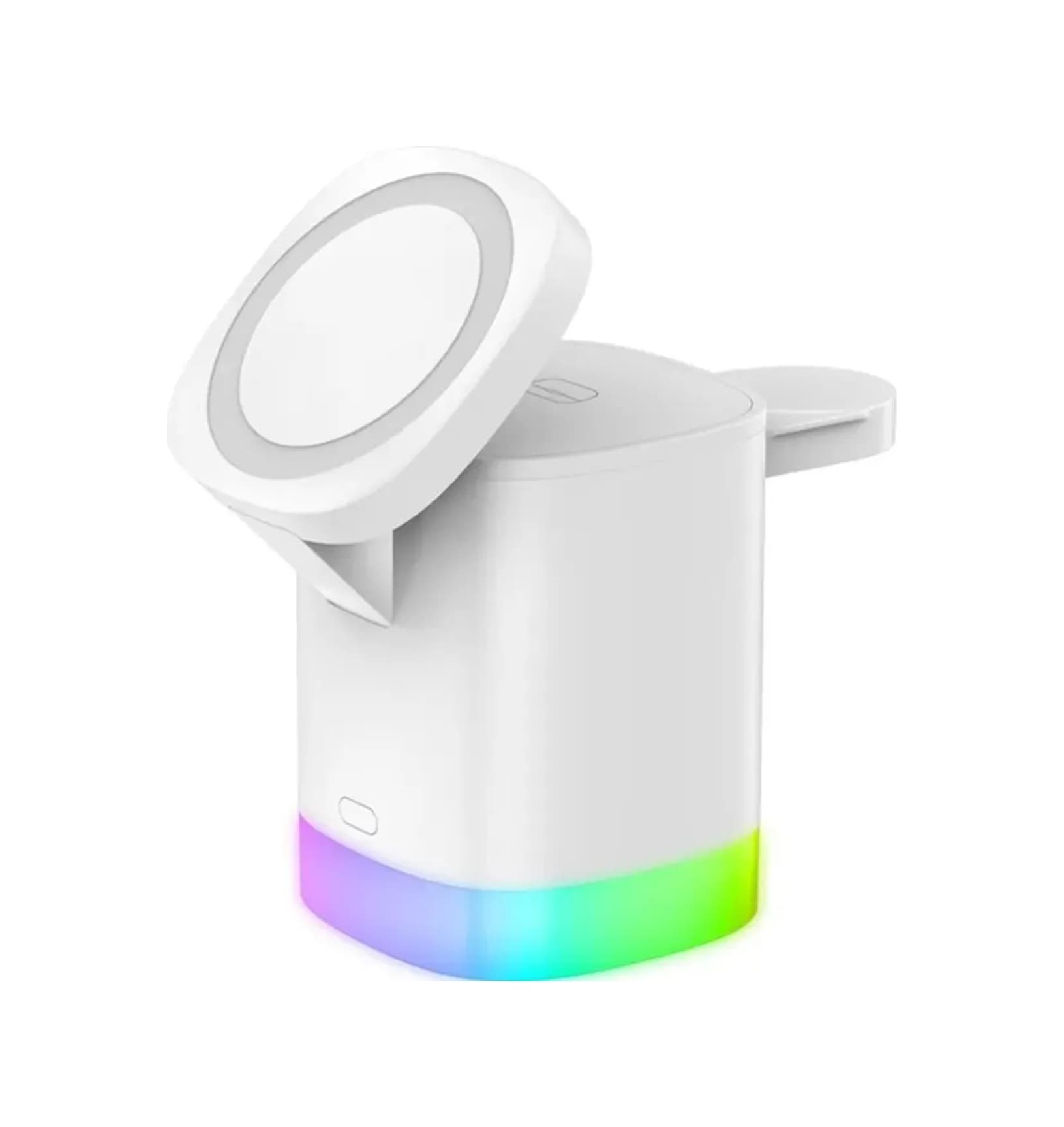 3in1 15w Apple iPhone Uyumlu AirPods Watch Kablosuz Şarj Cihazı Rgb Işıklı T15