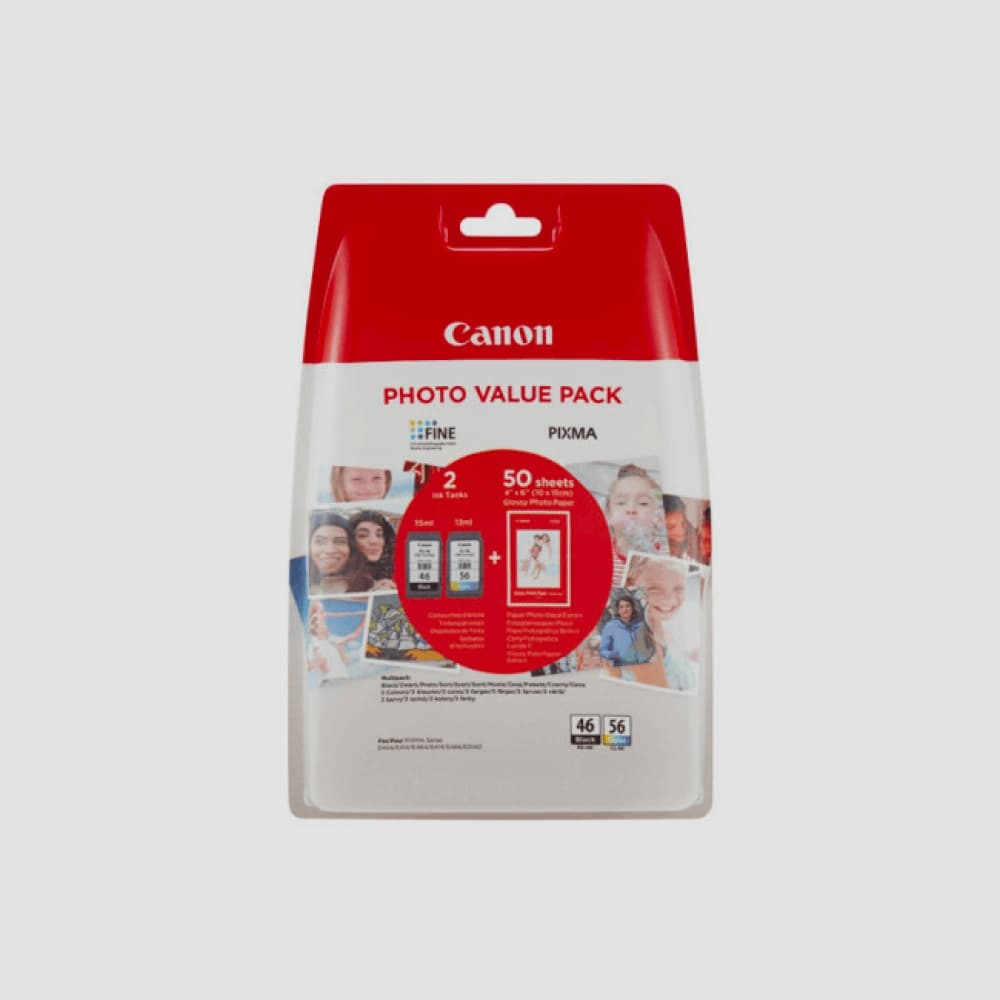 Canon Pg 46 / Cl 56 Pixma E404/E414/E464/E484 Siyah Renkli Set
