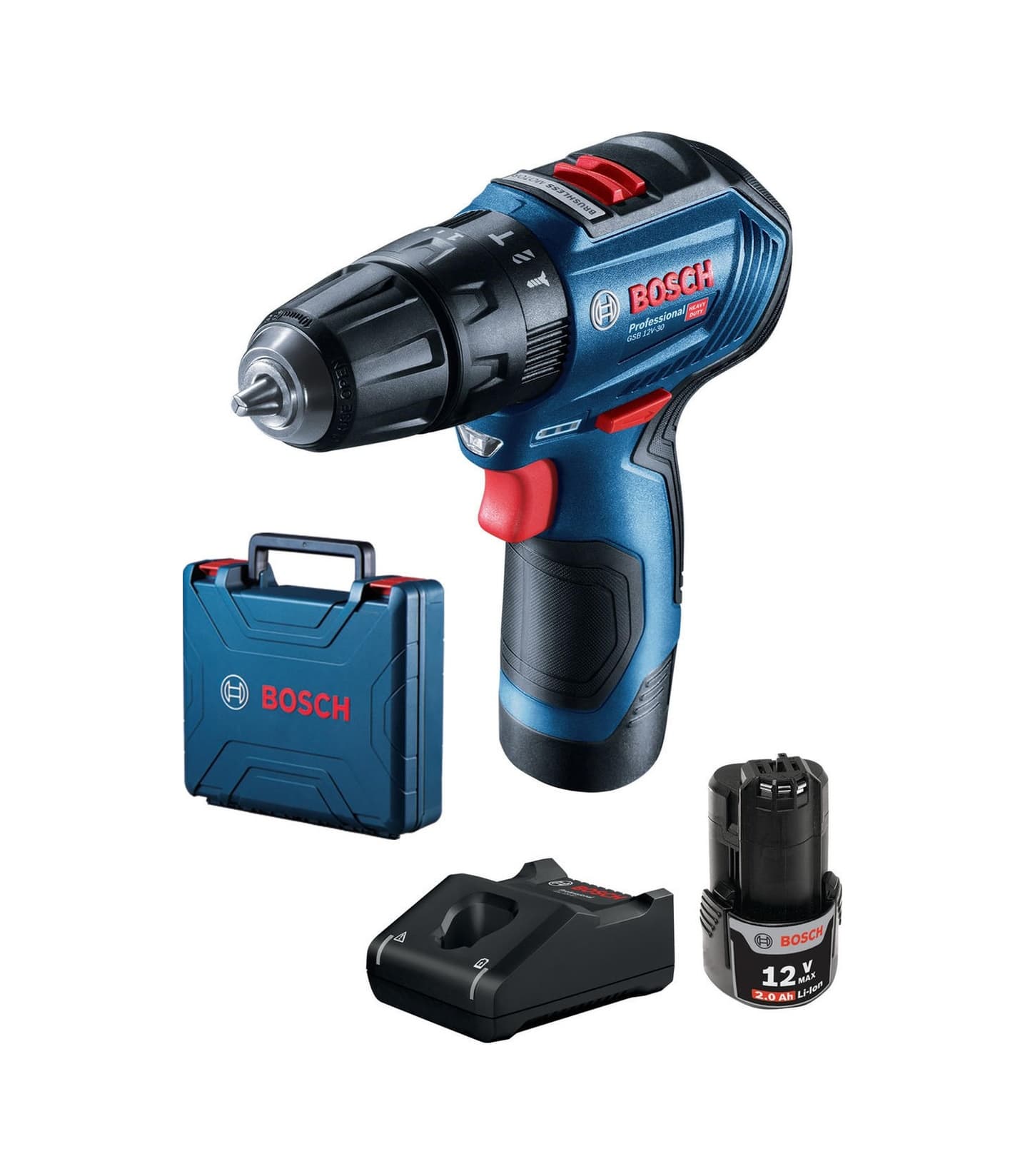 Bosch GSB 12V-30 2.0Ah Çift Akülü Darbeli Vidalama - 06019G9100