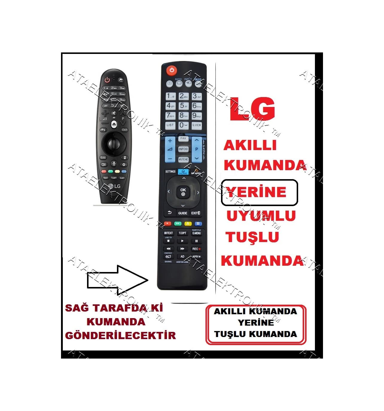 Lg Sihirli Air Mouse Kumanda Uyumlu Tuşlu Kumanda 930