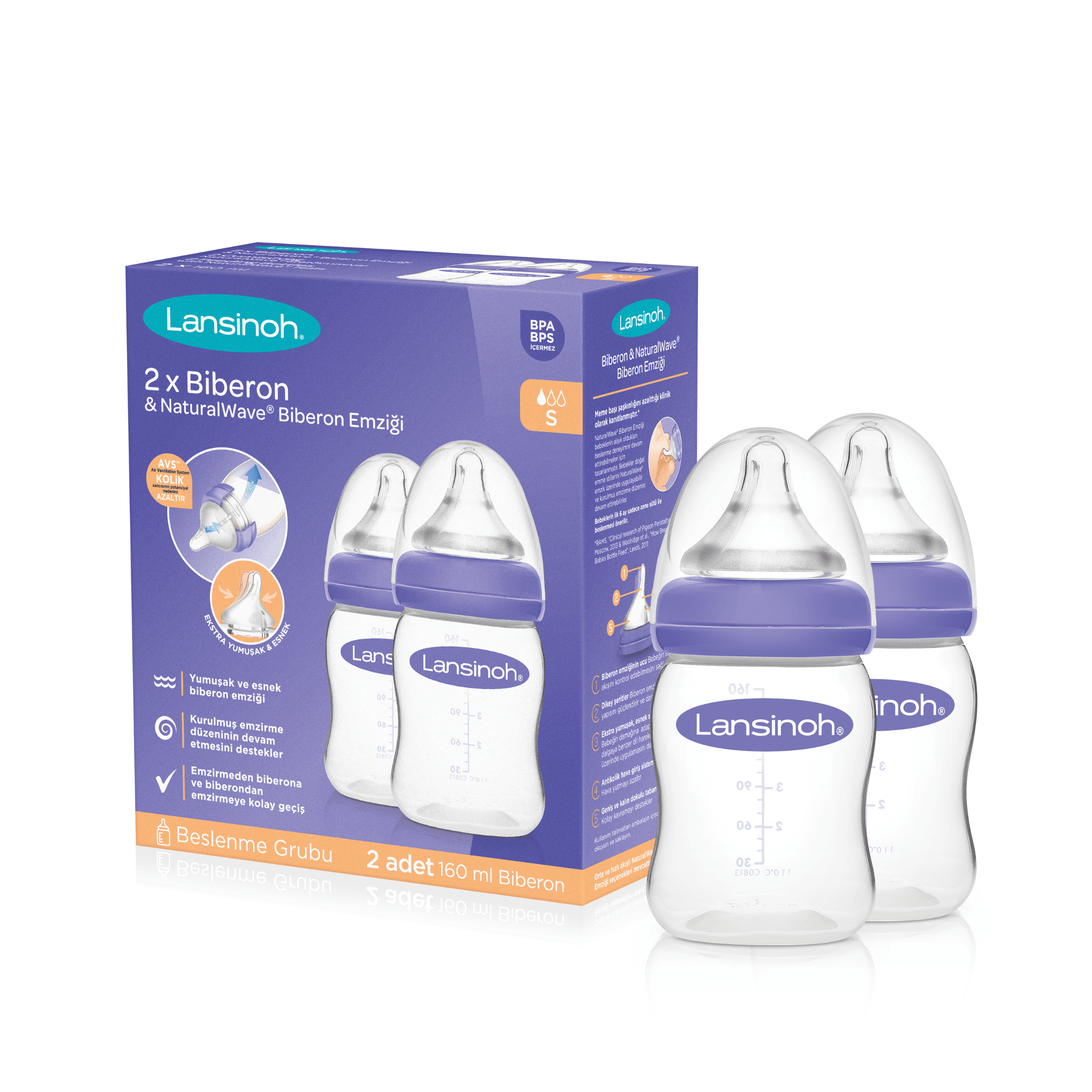 Lansinoh Natural Wave Biberon Seti 2'li 160 ML