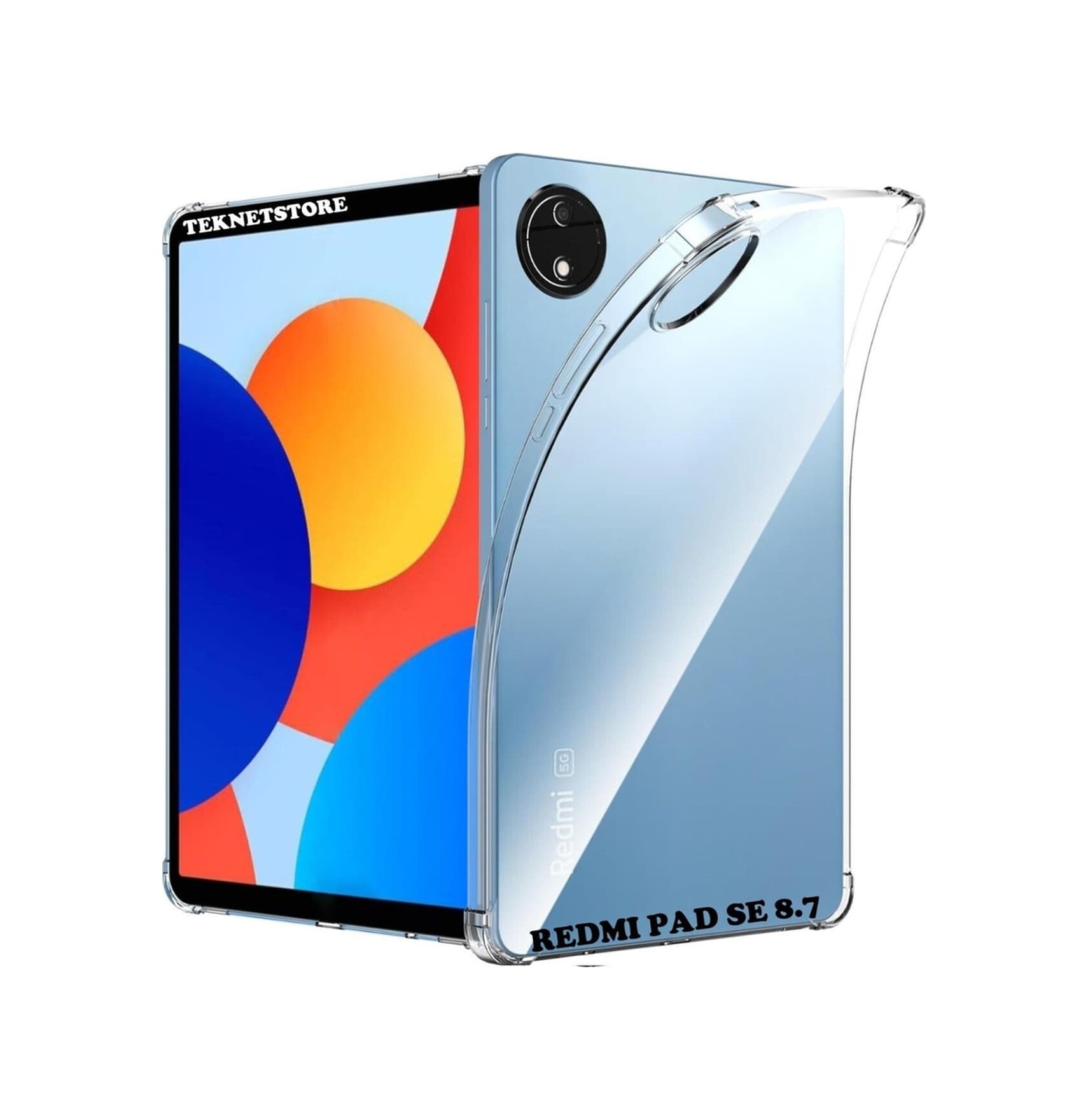 Xiaomi Redmi Pad Se 8.7 İnç Kılıf Şeffaf Köşe Korumalı Crystal Clear Silikon Arka Kapak Kılıf